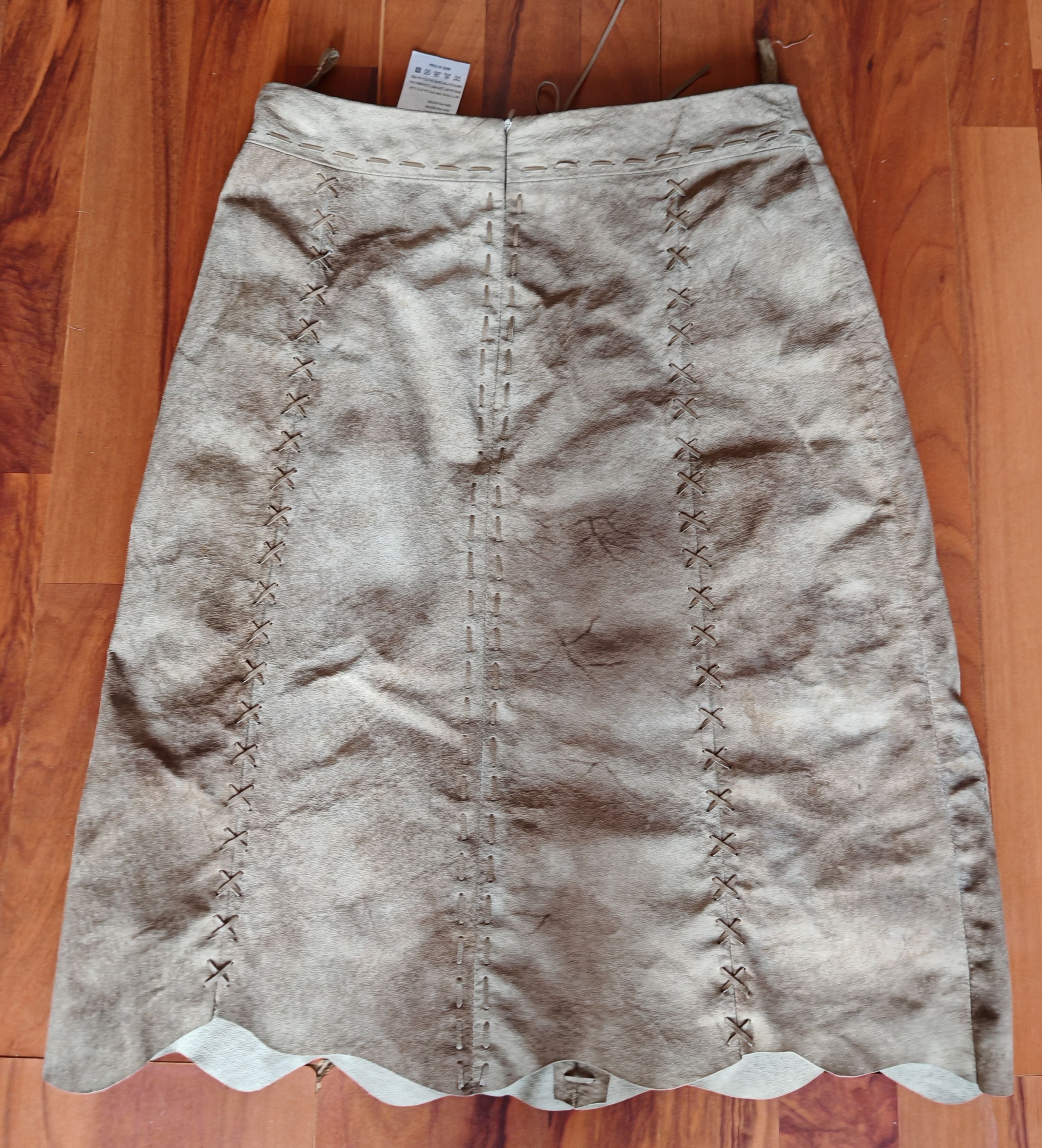 Designer Vintage Morgan De Toi Suede Leather Skirt sz 38 Rare Y2K Size 27" / US 4 / IT 40 - 2 Thumbnail