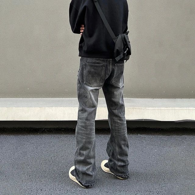 Designer × Japanese Brand × Jean Ripped Jeans Men Black Streetwear Y2k Denim Pants Size US 34 / EU 50 - 4 Thumbnail