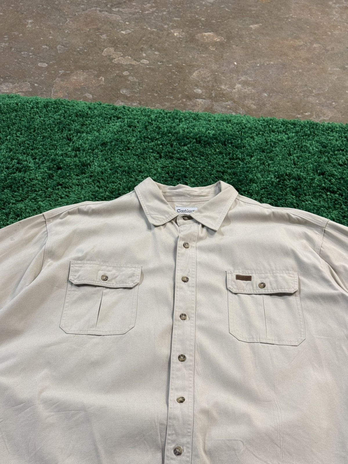 Carhartt × Vintage Oversized Vintage 90s Carhartt Work Shirt 3XL Long Size US XXL / EU 58 / 5 - 5 Thumbnail