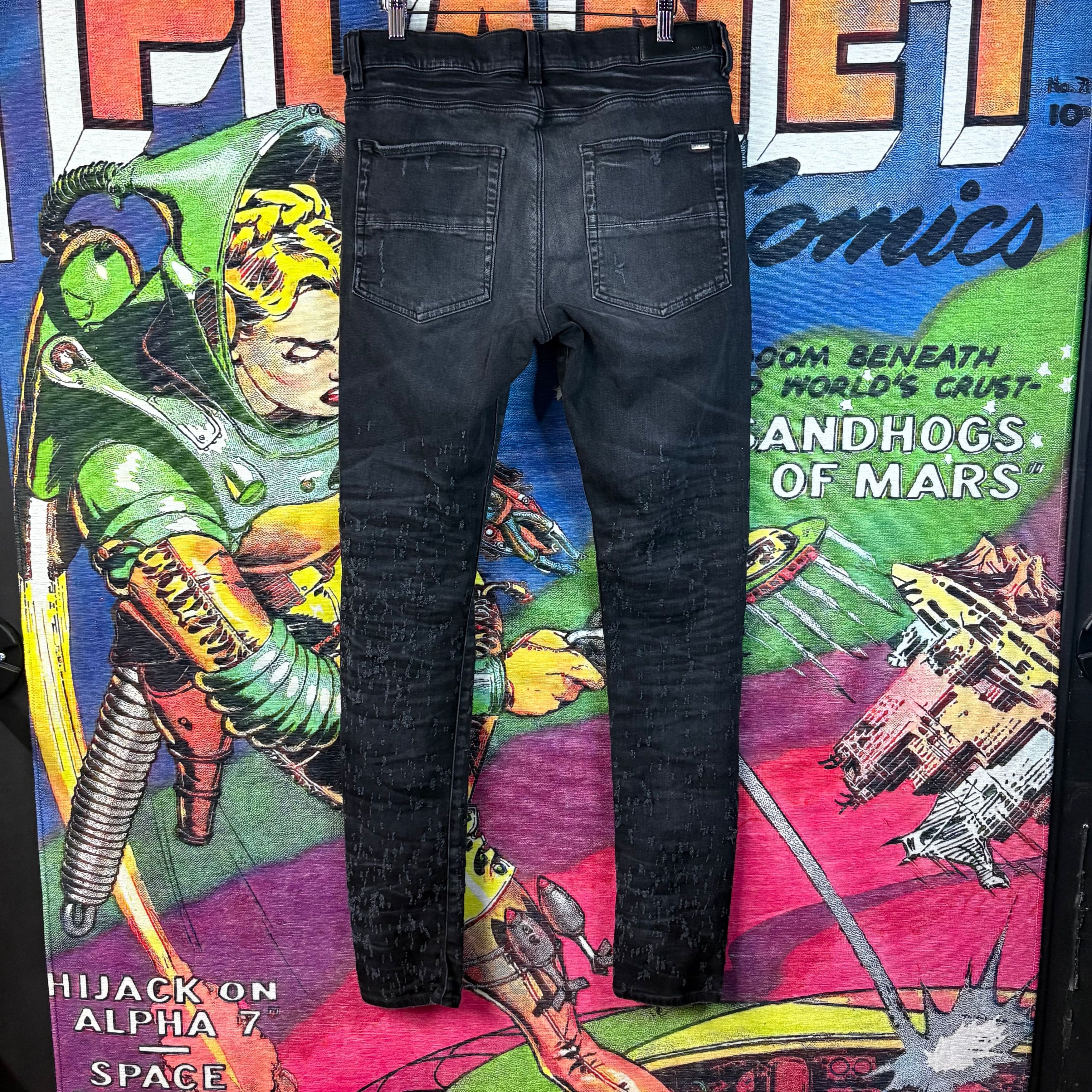 Amiri AMIRI Black Crystal Shotgun Skinny Jeans Size 34" Size US 34 / EU 50 - 7 Thumbnail