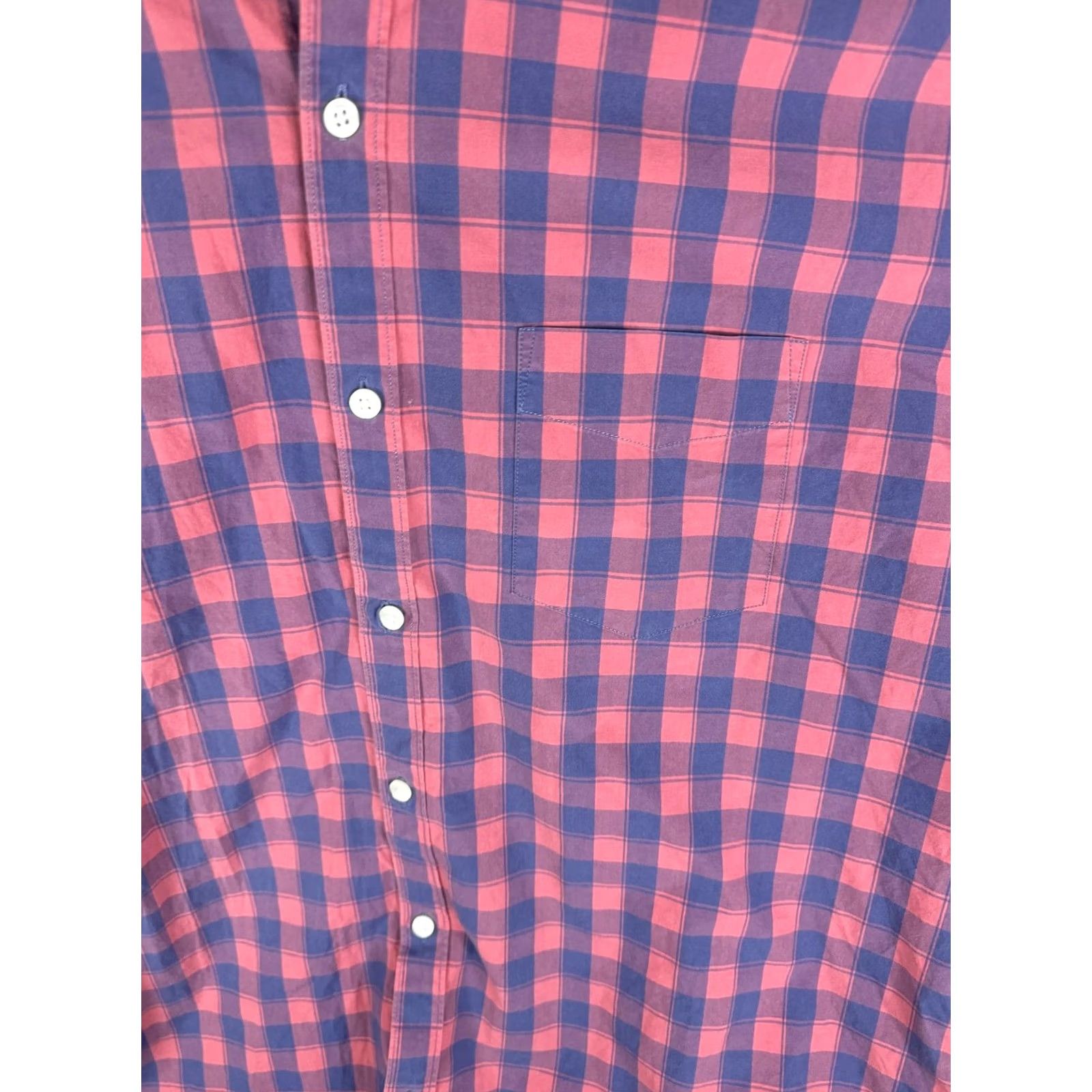 Bonobos Bonobos Shirt Mens 2XL Red Blue Plaid Slim Fit Button Front Long Sleeve Size US XXL / EU 58 / 5 - 4 Thumbnail