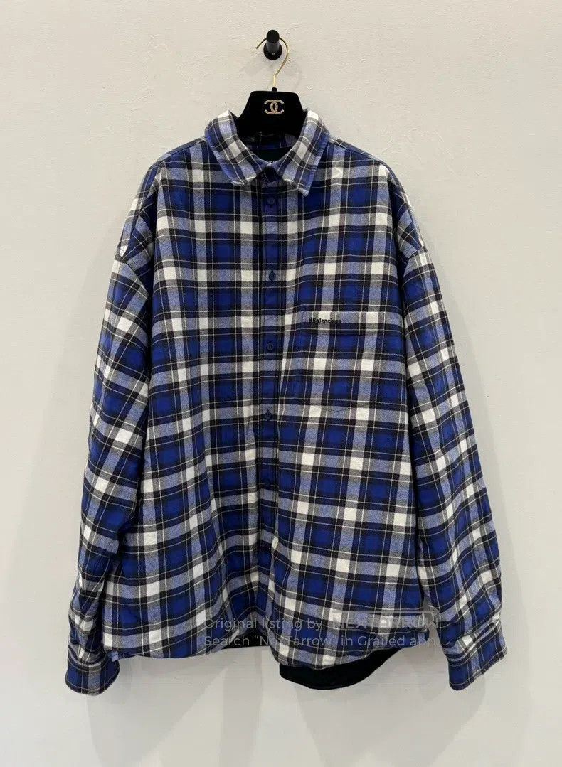Balenciaga Balenciaga size 37 Blue Plaid Designer Shirt Cotton Jacket Size US XXS / EU 40 - 1 Thumbnail