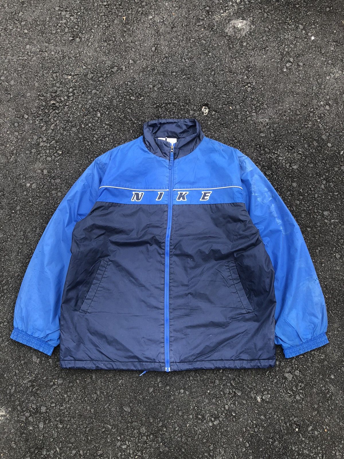 Japanese Brand Vintage Nike Colour Block Lining Logo Embroidery Jacket Size US XXL / EU 58 / 5 - 3 Thumbnail