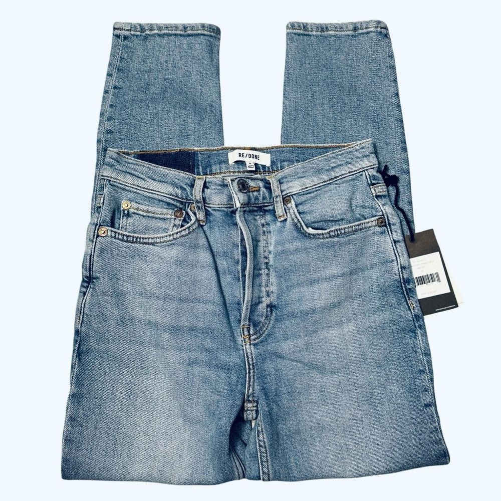 RE/DONE NWT New $265 RE/DONE 90's High Rise Ankle Crop Jeans In Mid Size 26" / US 2 / IT 38 - 4 Thumbnail