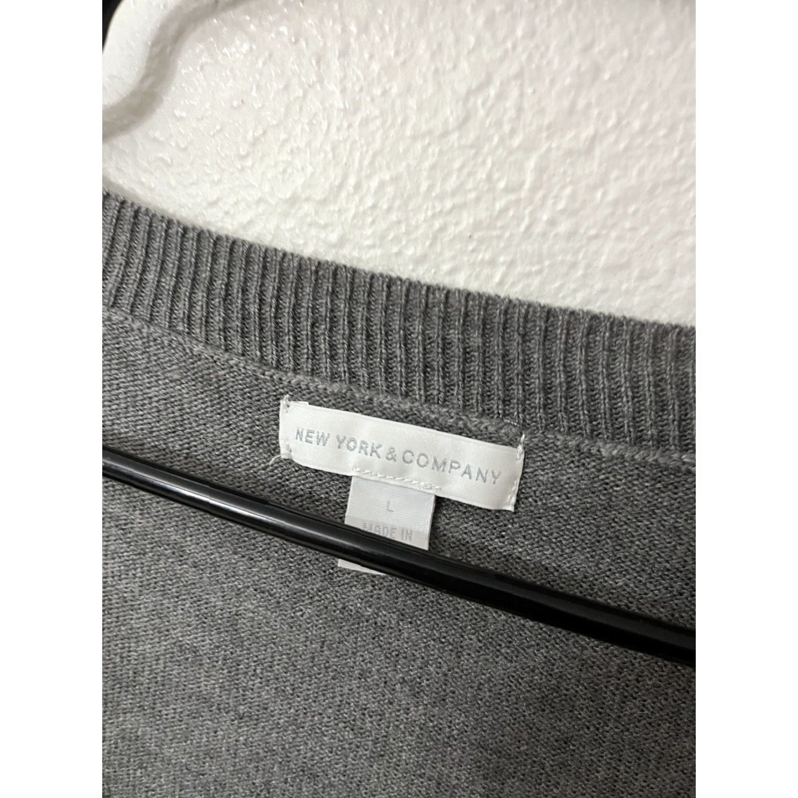 Vintage New York & Company Womens Top Pullover 3/4 Sleeve Gray Size L Casual Sweater Size L / US 10 / IT 46 - 2 Thumbnail
