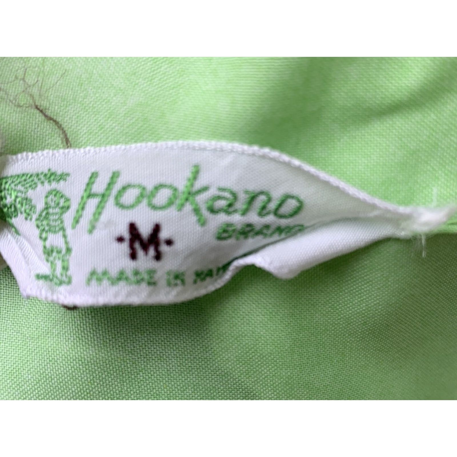 J Brand VINTAGE Hookano Hawaiian Shirt Men M Green Floral Short Sleeve Button-Up 100% Polyester Tiki Aloha Size US M / EU 48-50 / 2 - 5 Thumbnail