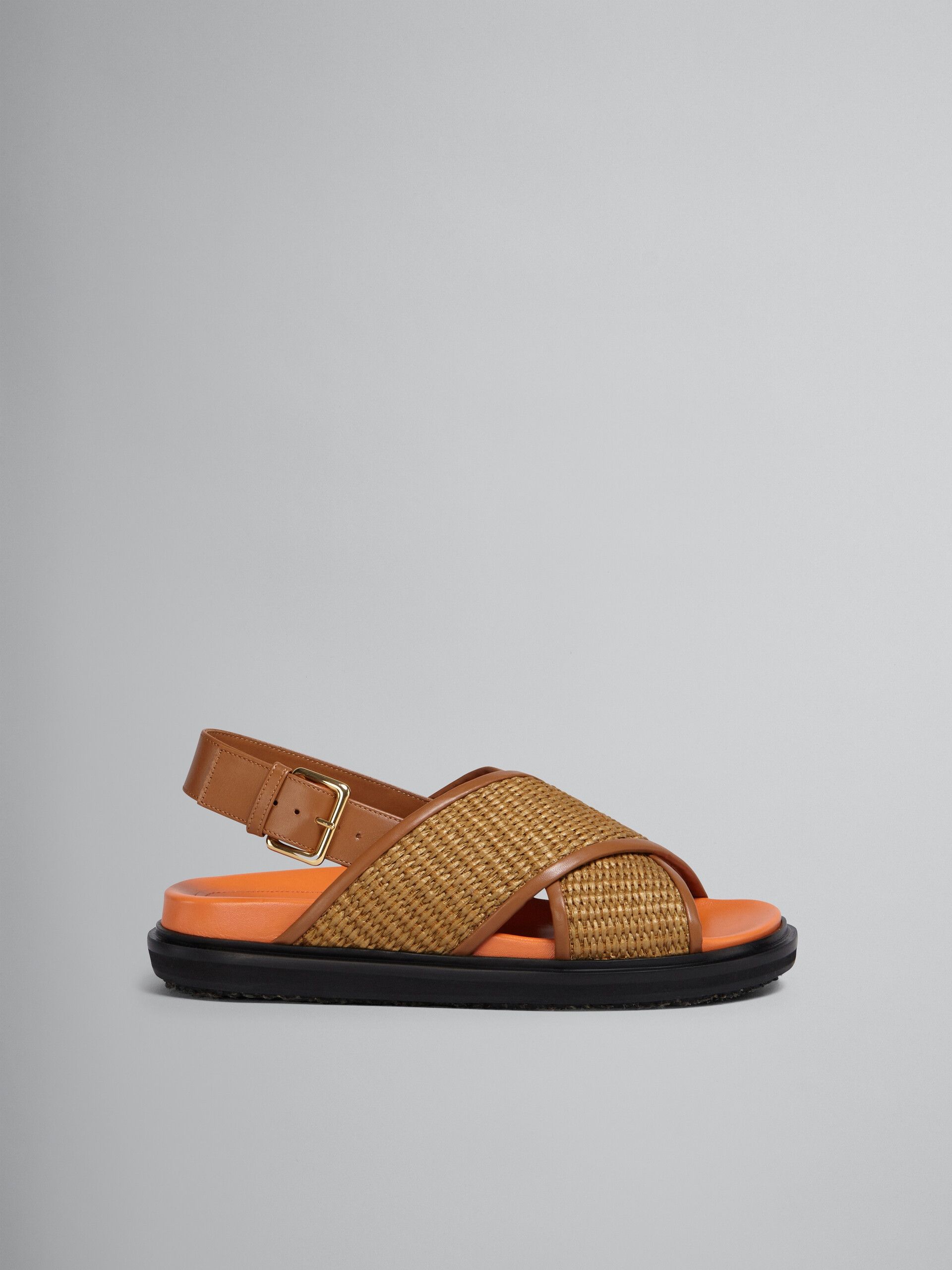 Marni oc11z0525 Raffia And Leather Fussbett in Brown Size US 6 / IT 36 - 2 Thumbnail