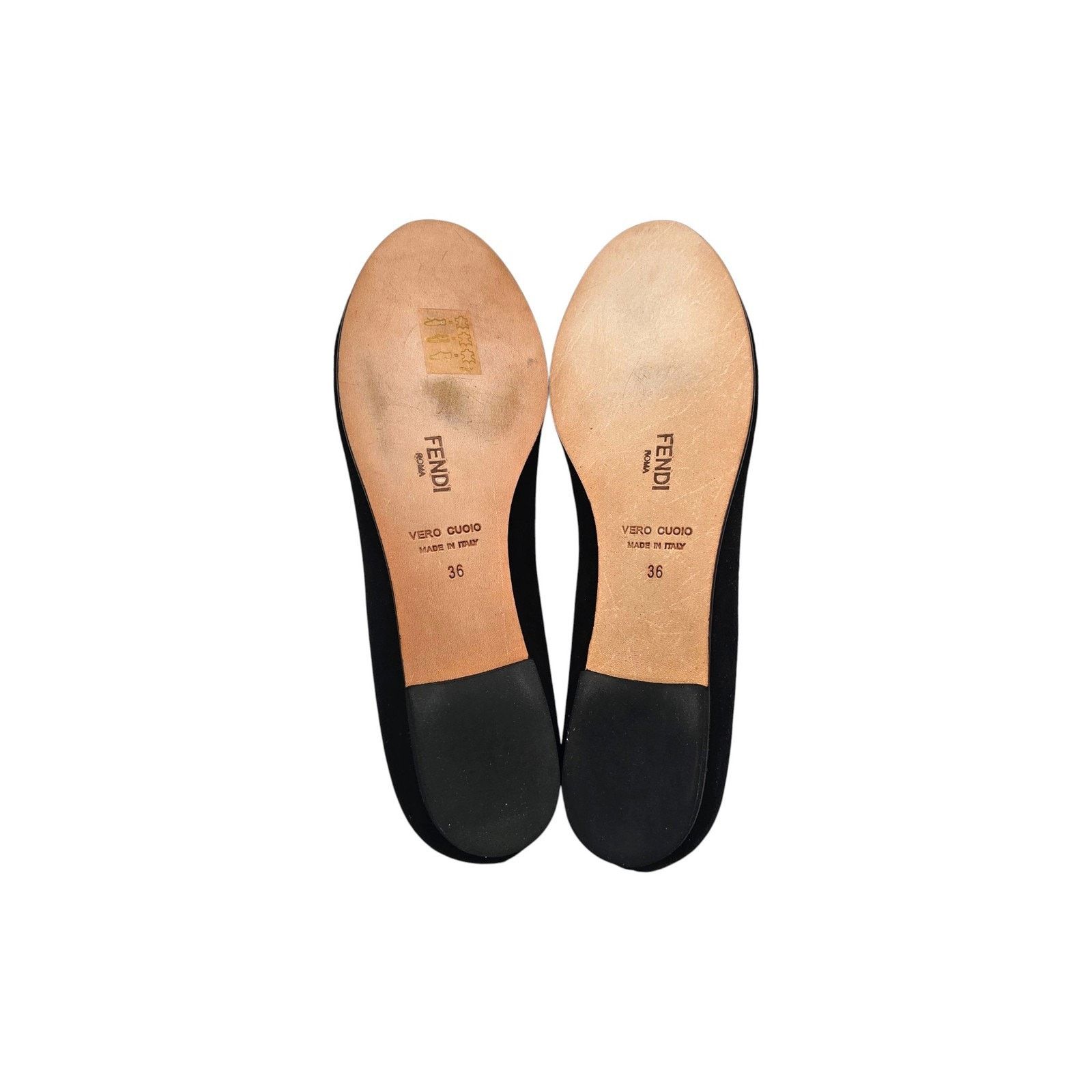 Fendi Ballet Flats Black Suede with Crystal Hearts EU 36 US 6 Size US 6 / IT 36 - 4 Thumbnail