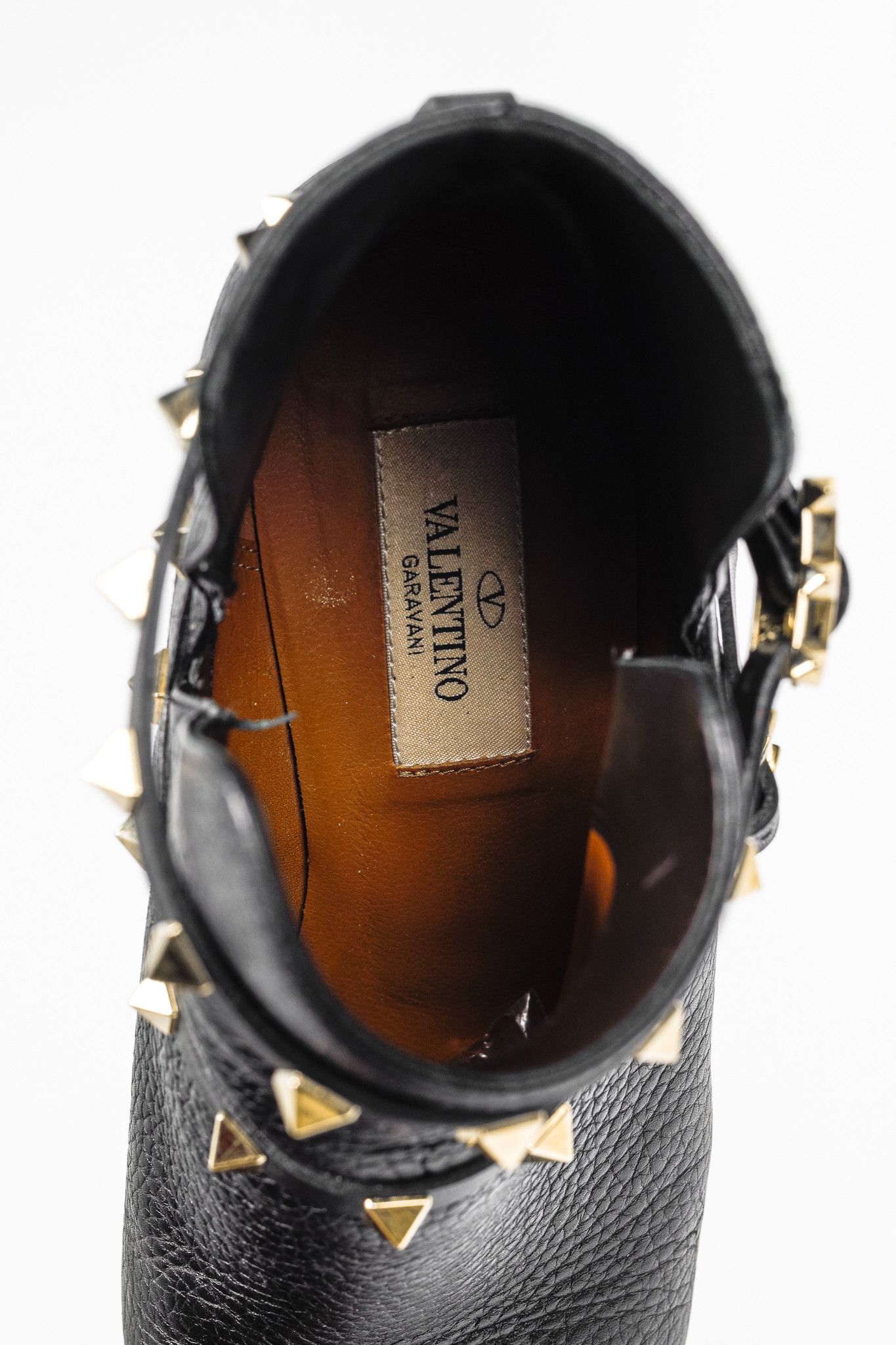 Valentino Valentino Garavani Nero Leather Rockstud Pointed-Toe Booties Size US 7.5 / IT 37.5 - 9 Thumbnail