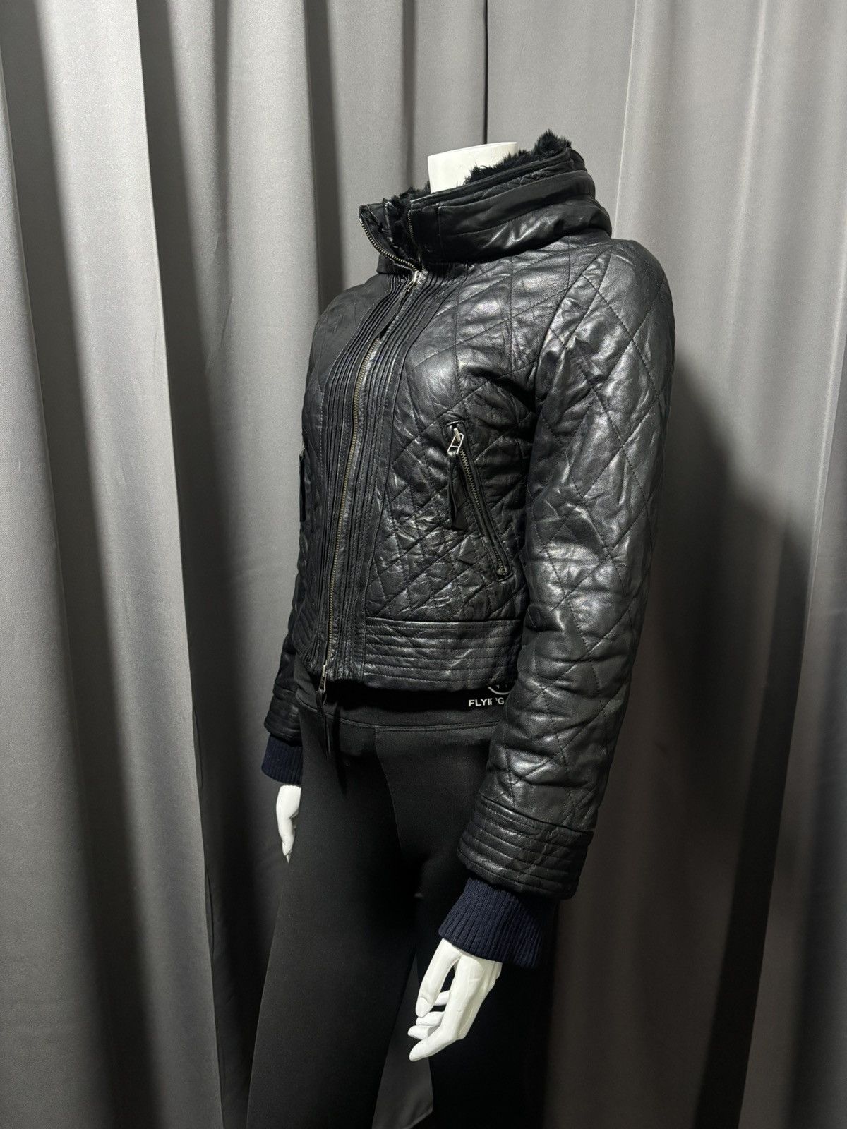 Japanese Brand 2000s Galicia / Galicie- Bono Fur Quilted Leather Jacket Size S / US 4 / IT 40 - 5 Thumbnail