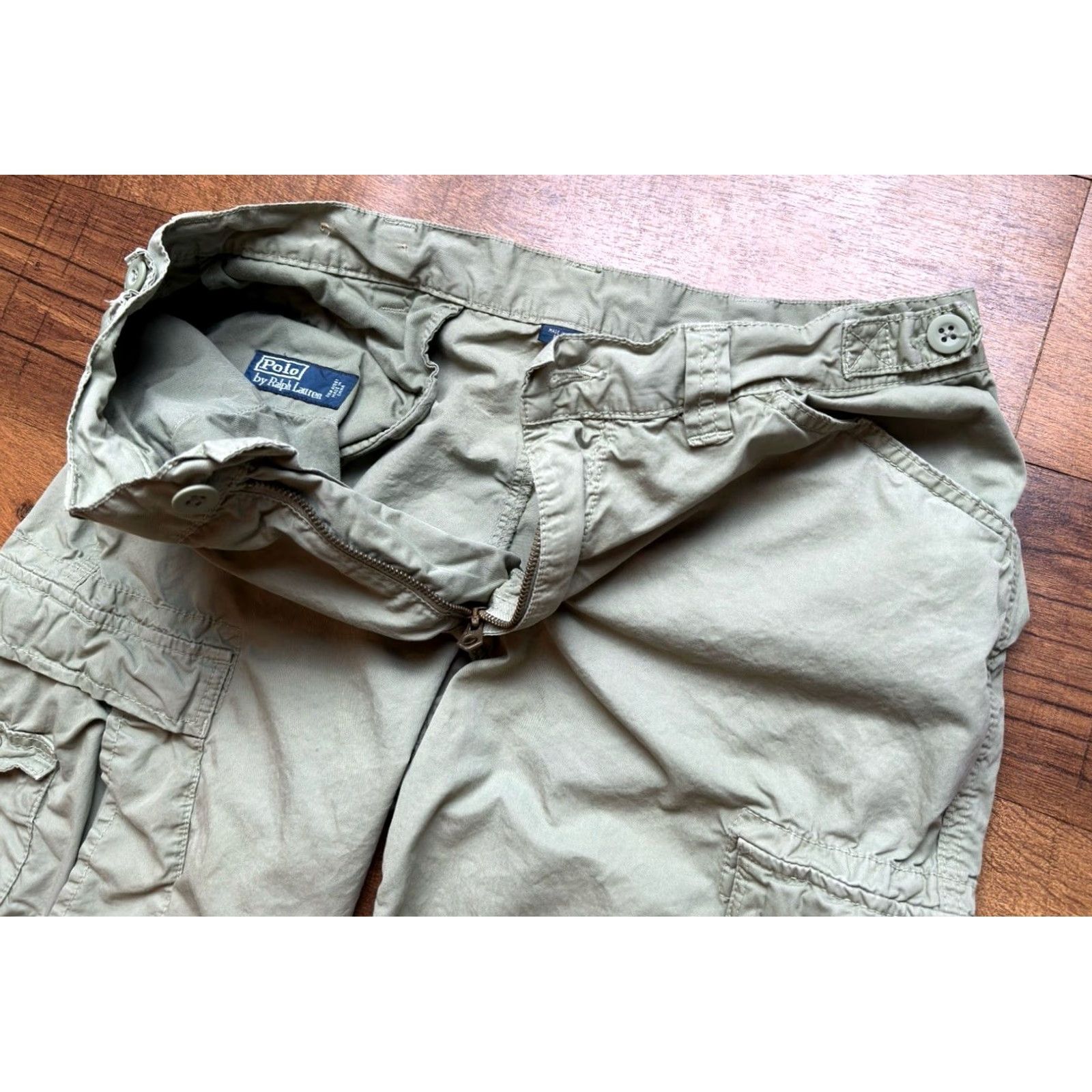 Polo Ralph Lauren VINTAGE Polo Ralph Lauren Cargo Paratrooper Pants Shoes? 34X32 Green Mens Straight 90s Army Utility Cotton Pants Size US S / EU 44-46 / 1 - 5 Thumbnail