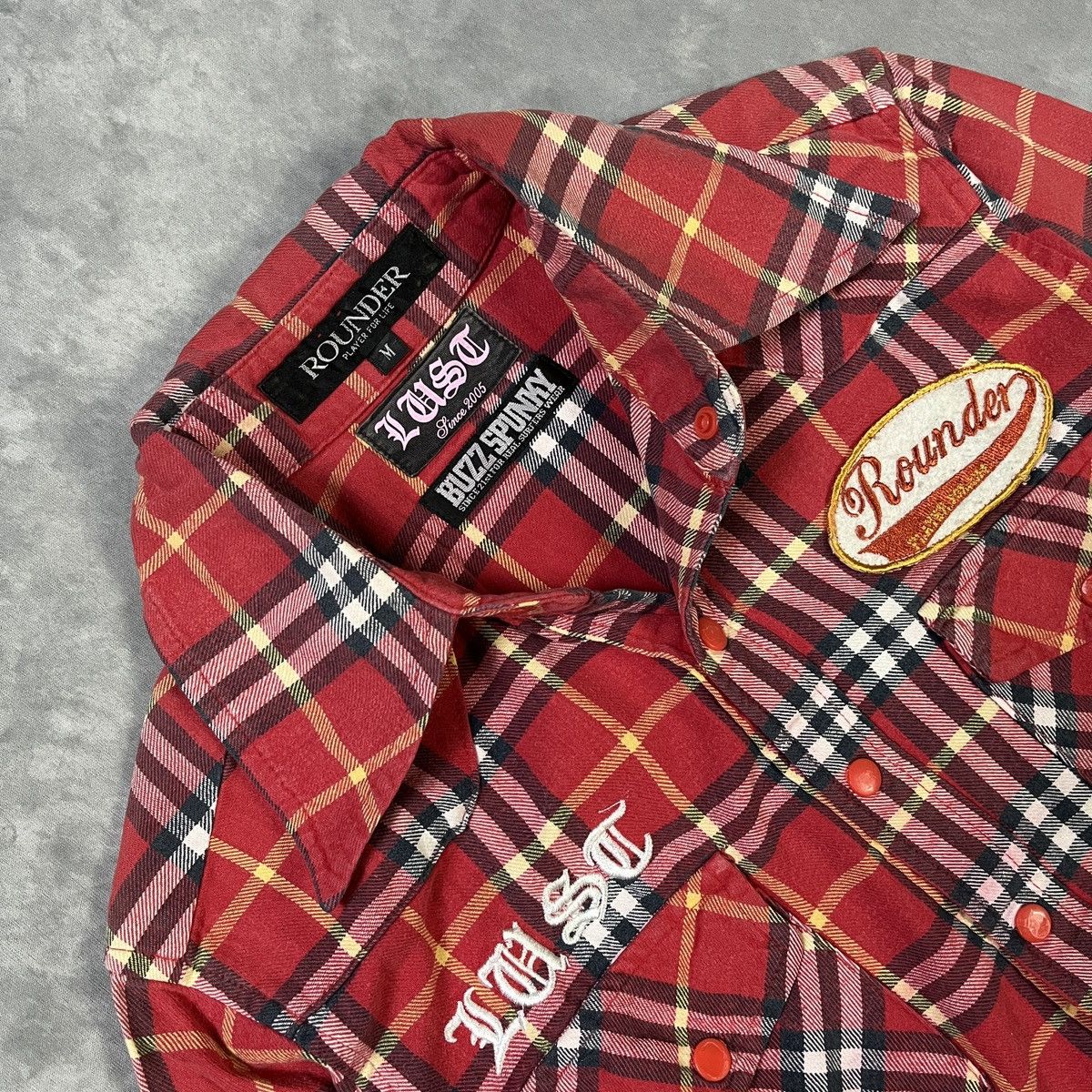 Japanese Brand 2000s Buzz Spunky - Japanese Brand Archive Patch Plaid Shirt Size US M / EU 48-50 / 2 - 3 Thumbnail
