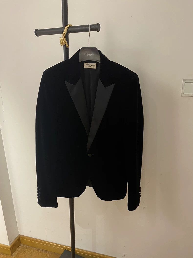 Saint Laurent Paris Saint Laurent Black Velvet Blazer- Size US S / EU 44-46 / 1 - 1 Thumbnail