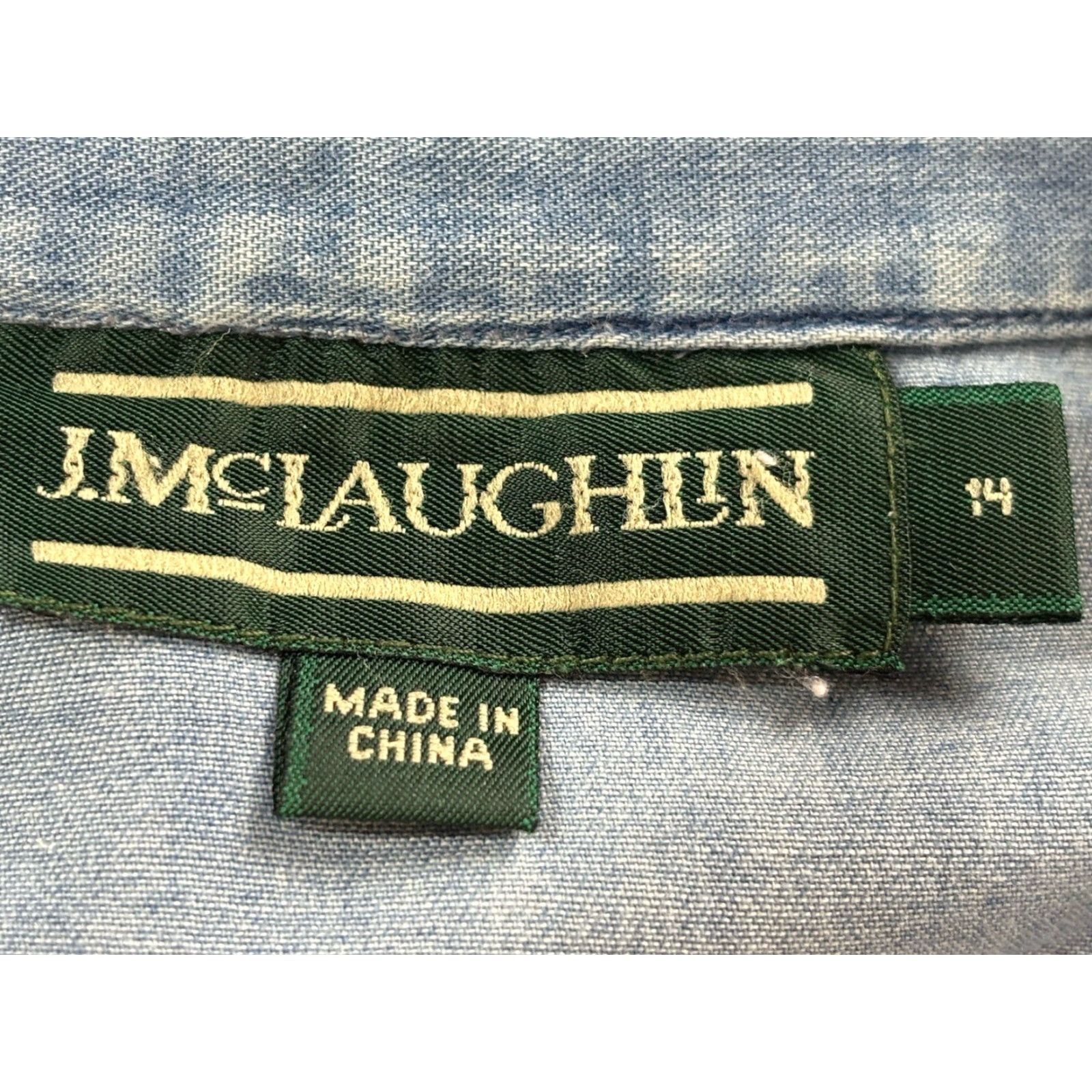 J.McLaughlin J. McLaughlin Chambray Tunic Shirt Sz 14 Women’s Blue Button Up Denim Look Womens Size XL / US 12-14 / IT 48-50 - 7 Thumbnail