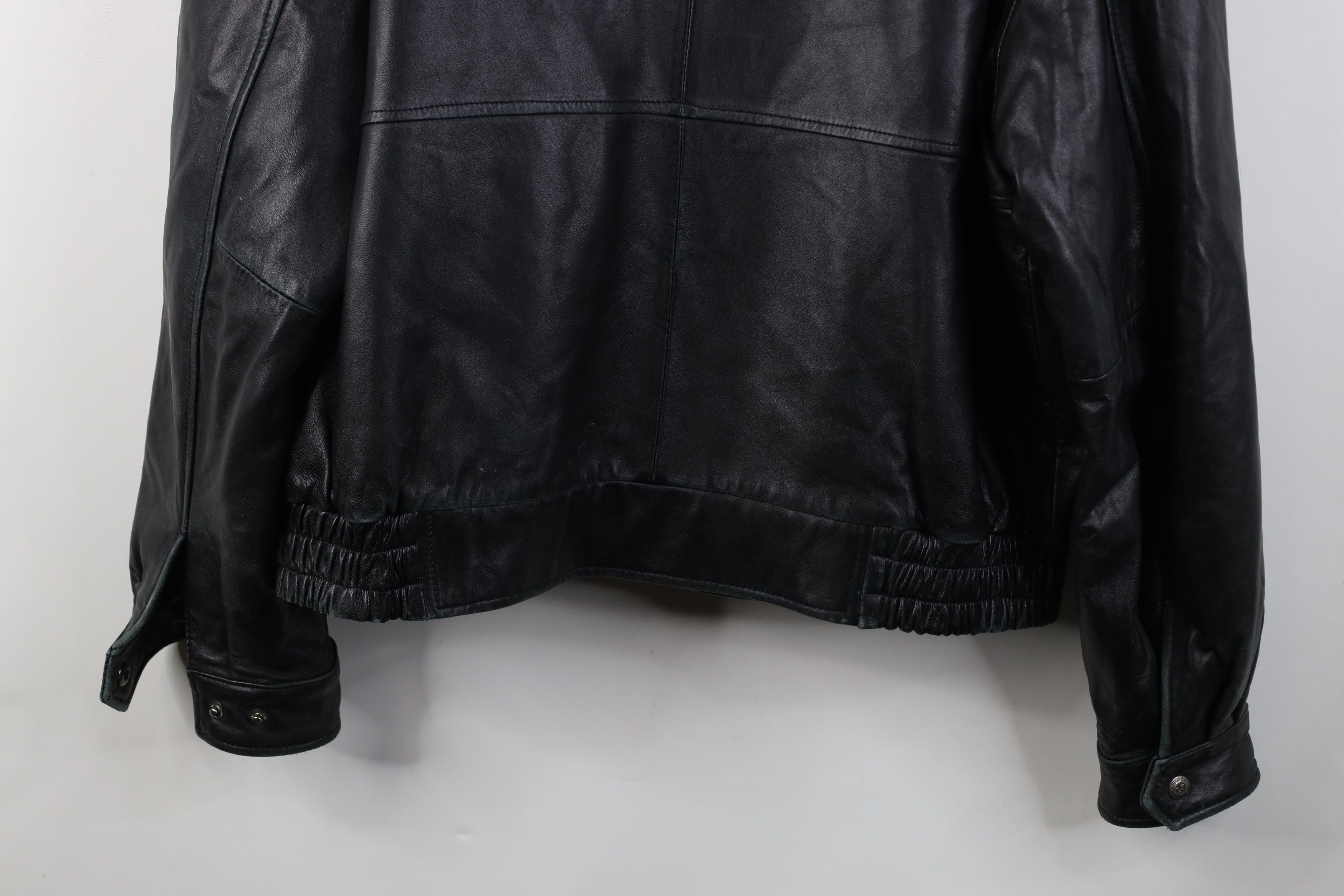 Vintage Vintage 90s Streetwear Soft Leather Bomber Jacket Black Size US L / EU 52-54 / 3 - 16 Thumbnail