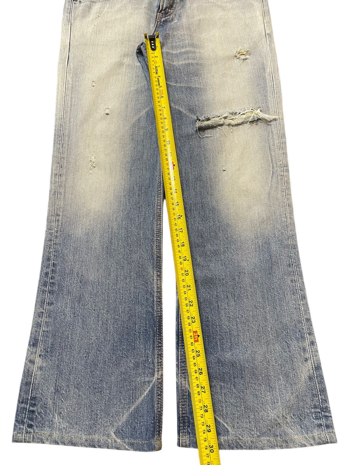 Edwin Vintage Edwin Blue Faded Wash Distress Wide Leg Jeans Size US 32 / EU 48 - 15 Thumbnail