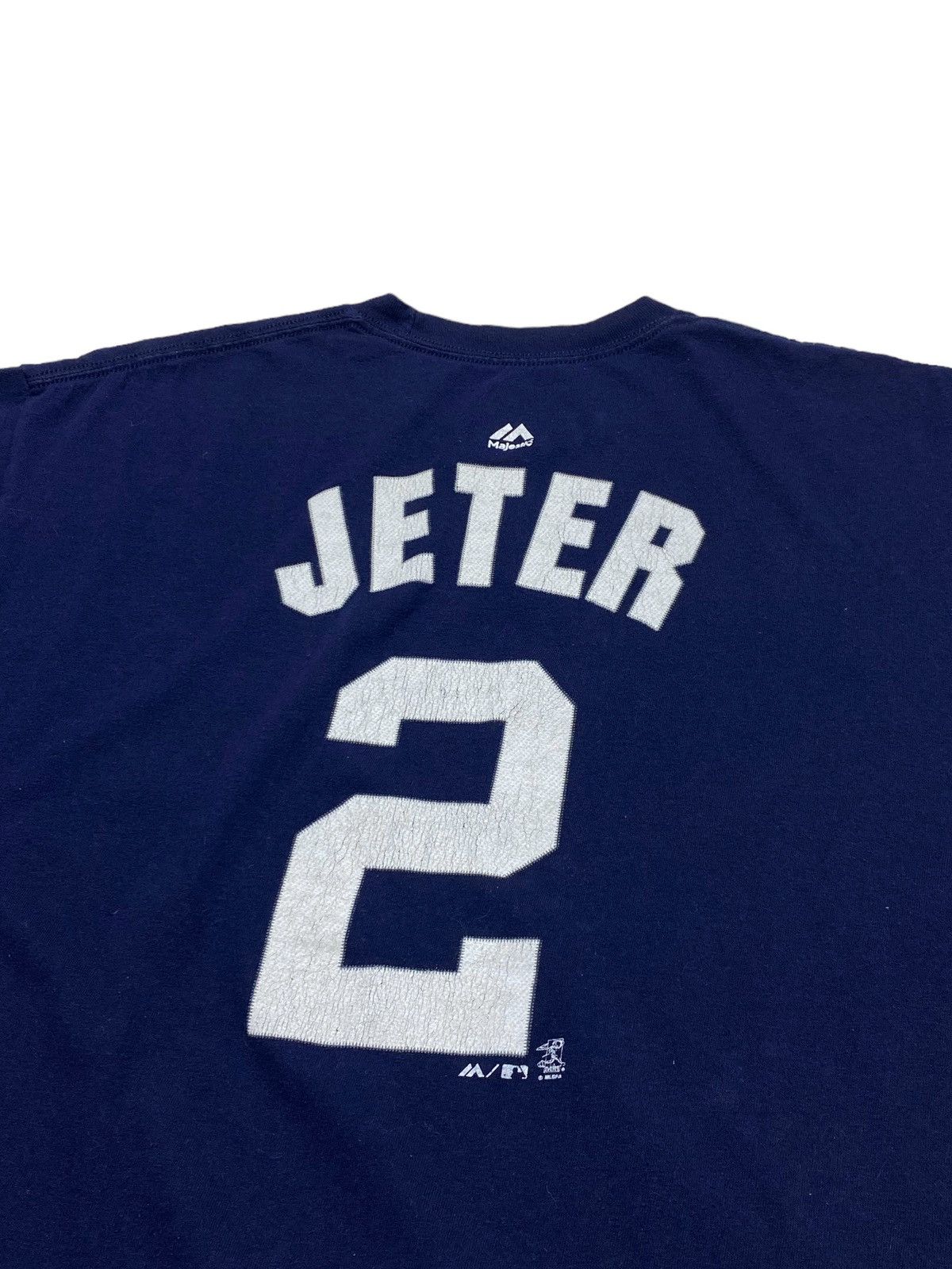 Majestic Vintage NY YANKEES JETER Navy Big Logo T Shirt Majestic Size US XL / EU 56 / 4 - 7 Thumbnail