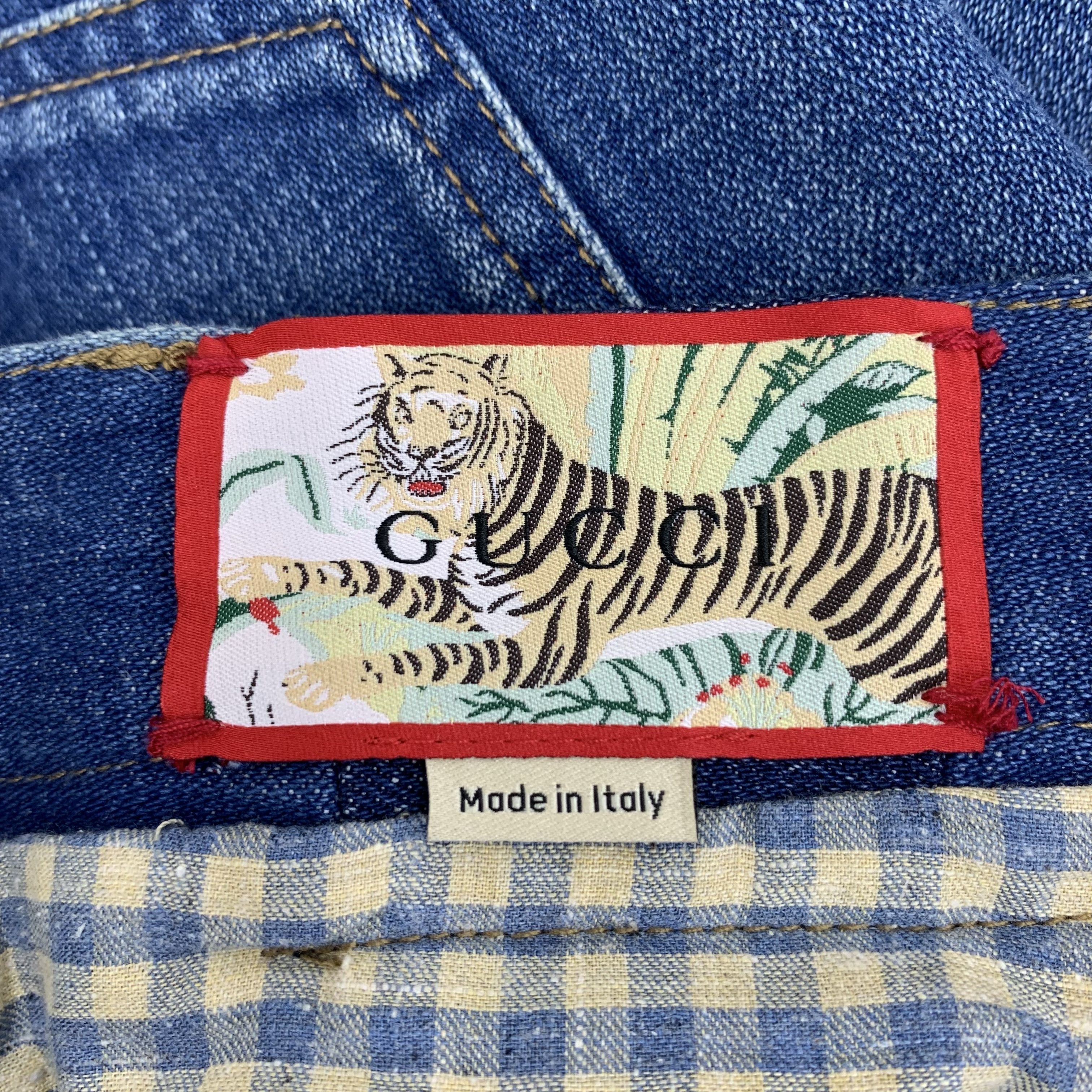 Gucci Gucci Embroidered Tiger Floral Shorts in Blue (Size 26) Size 26" / US 2 / IT 38 - 5 Thumbnail