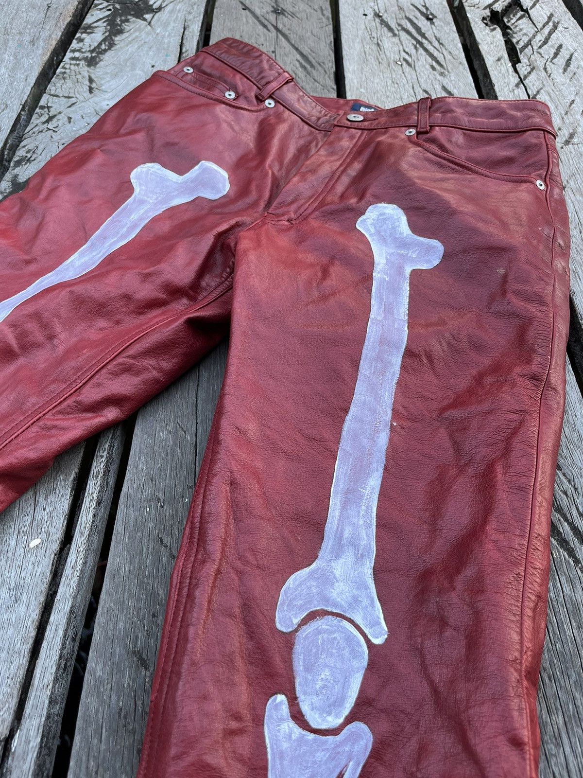 🔥kapital inspired skeleton leather pant🔥