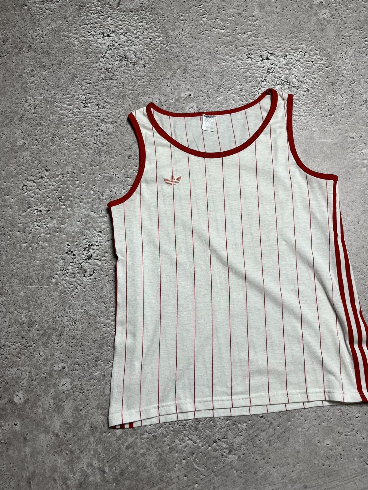 Adidas × Vintage Vintage Adidas Ventex Tank Top Red White Pinstripe Trefoil Size US XS / EU 42 / 0 - 3 Thumbnail