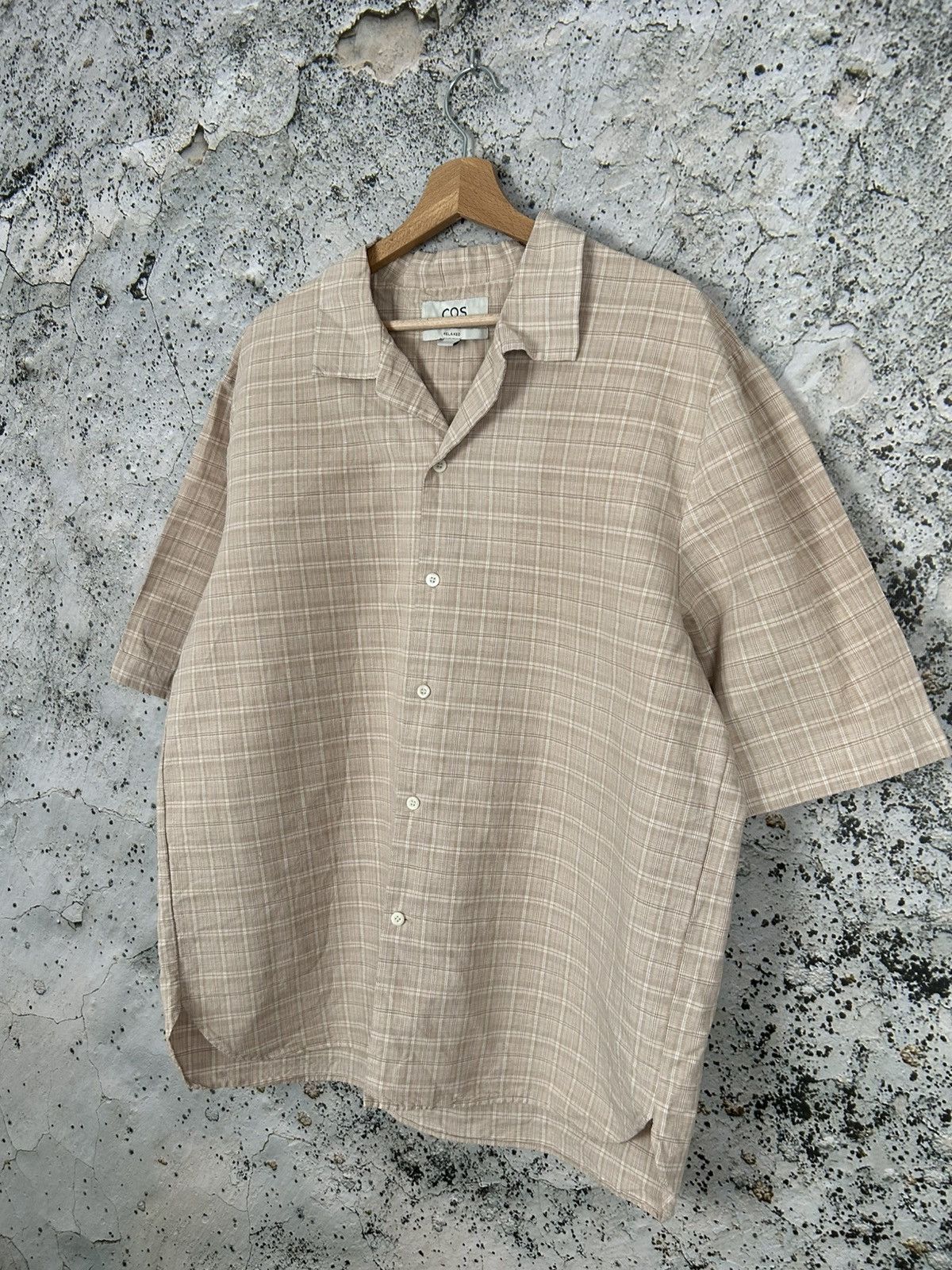Cos COS Linen Brown Beige Shirt Summer Hawaiian Streetwear Size US L / EU 52-54 / 3 - 2 Thumbnail