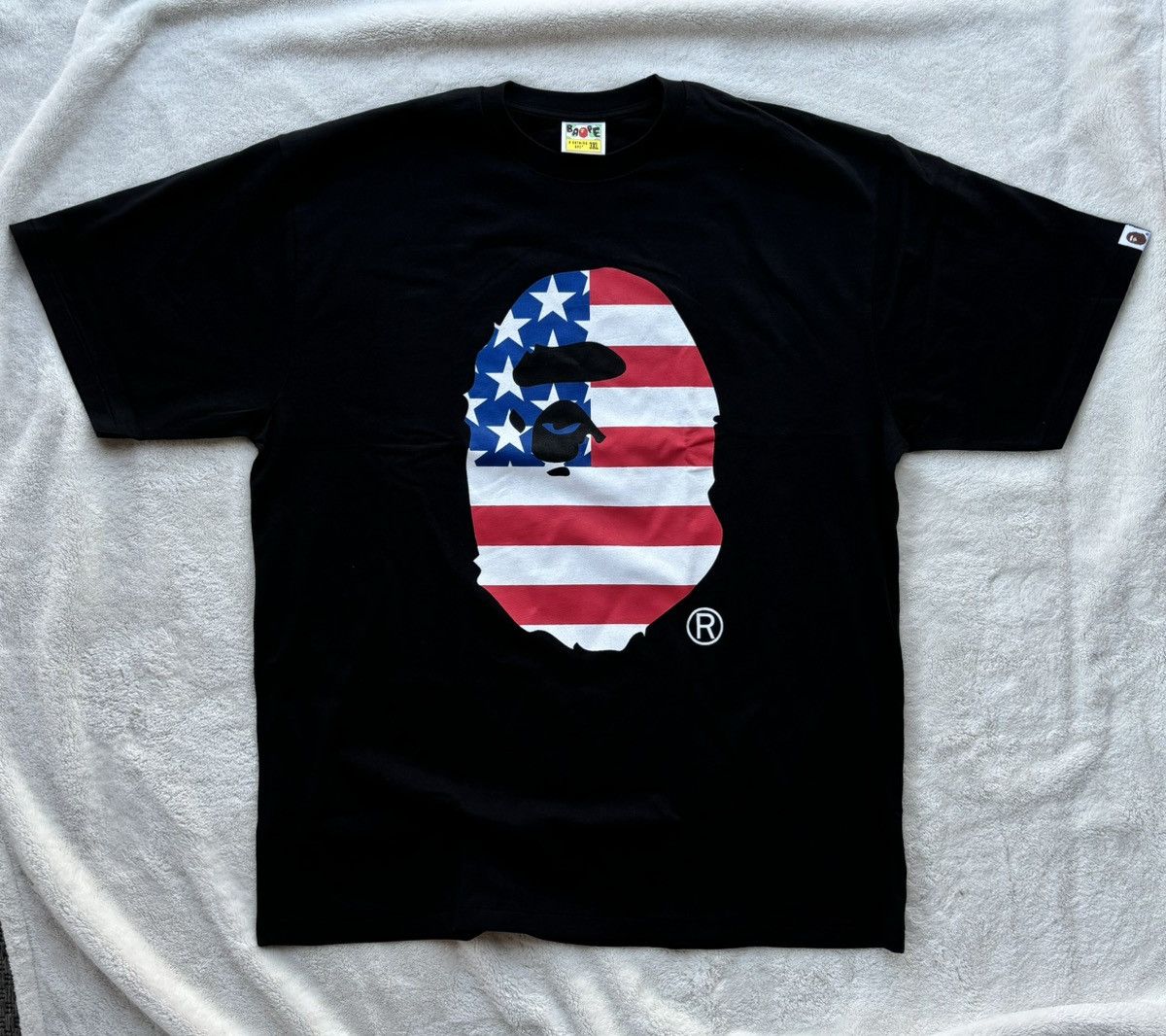 Bape Bape Black Ape Head ‘USA Flag’ Tee - 3XL Size US XXL / EU 58 / 5 - 1 Thumbnail
