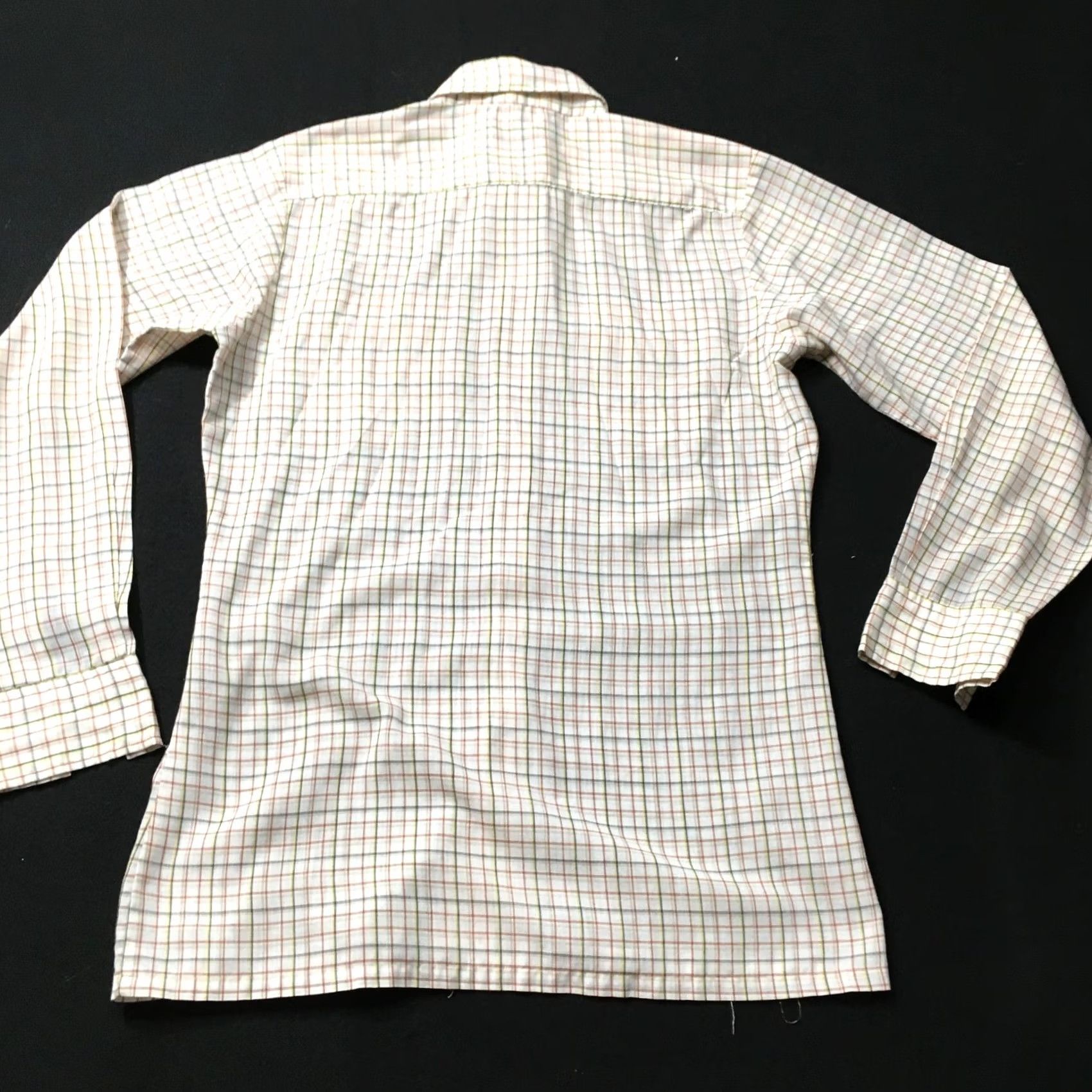 Vintage Chess King Shirt Mens M Beige Check Button-Up Long Sleeve 70s Slim Vintage? Size US M / EU 48-50 / 2 - 6 Thumbnail