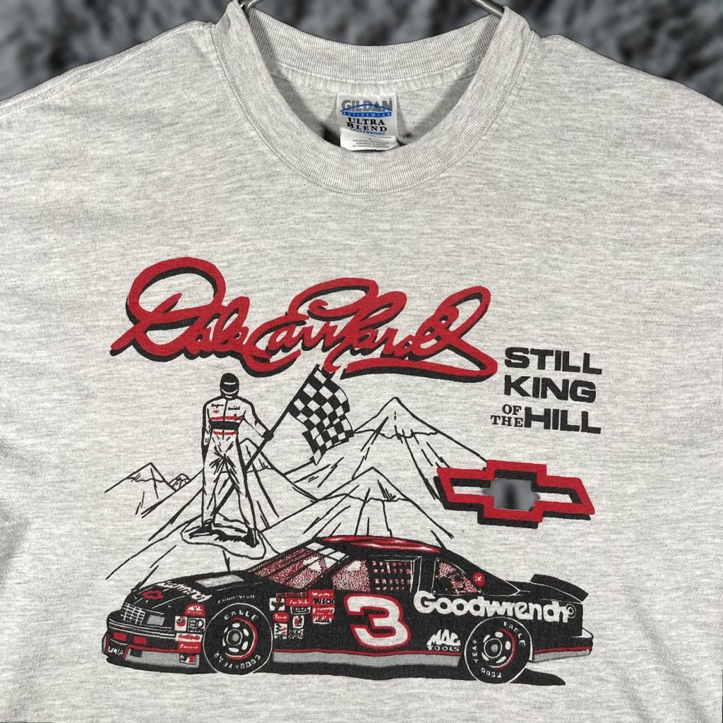 Gildan VINTAGE Dale Earnhardt Shirt Mens Large Gray 3 King Of The Hill NASCAR Gildan Size US L / EU 52-54 / 3 - 1 Thumbnail