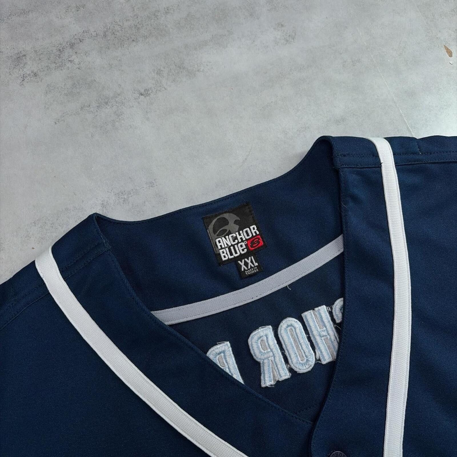 Anchor Blue Y2K Navy Anchor Blue Grunge Skater Baseball Jersey Size US XXL / EU 58 / 5 - 6 Thumbnail