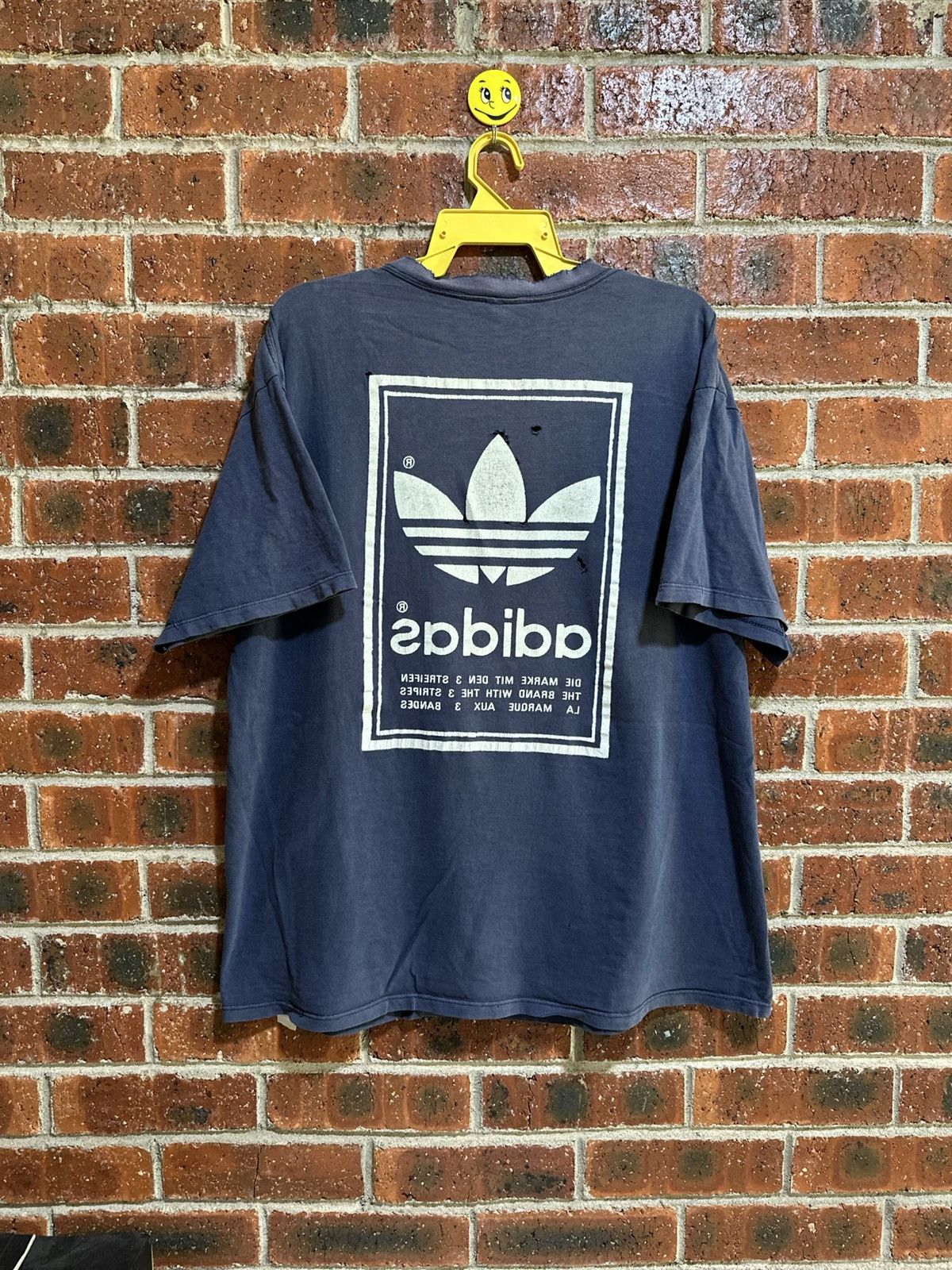Adidas Thrashed Vintage Adidas Big Logo Distressed Grunge Tee Size US XL / EU 56 / 4 - 6 Thumbnail