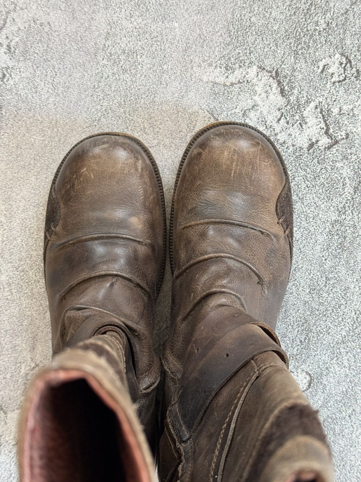 Designer × Vintage Yellow Cab 40size brown leather biker high shoes boots punk Size US 10 / IT 40 - 19 Thumbnail
