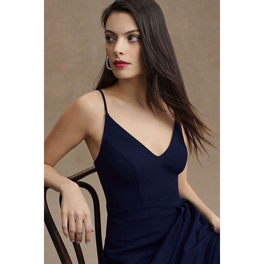 Anthropologie New BHLDN Lyra V-Neck Faux-Wrap Stretch Crepe Dress $198 22 Size 3XL / US 20-22 - 4 Thumbnail