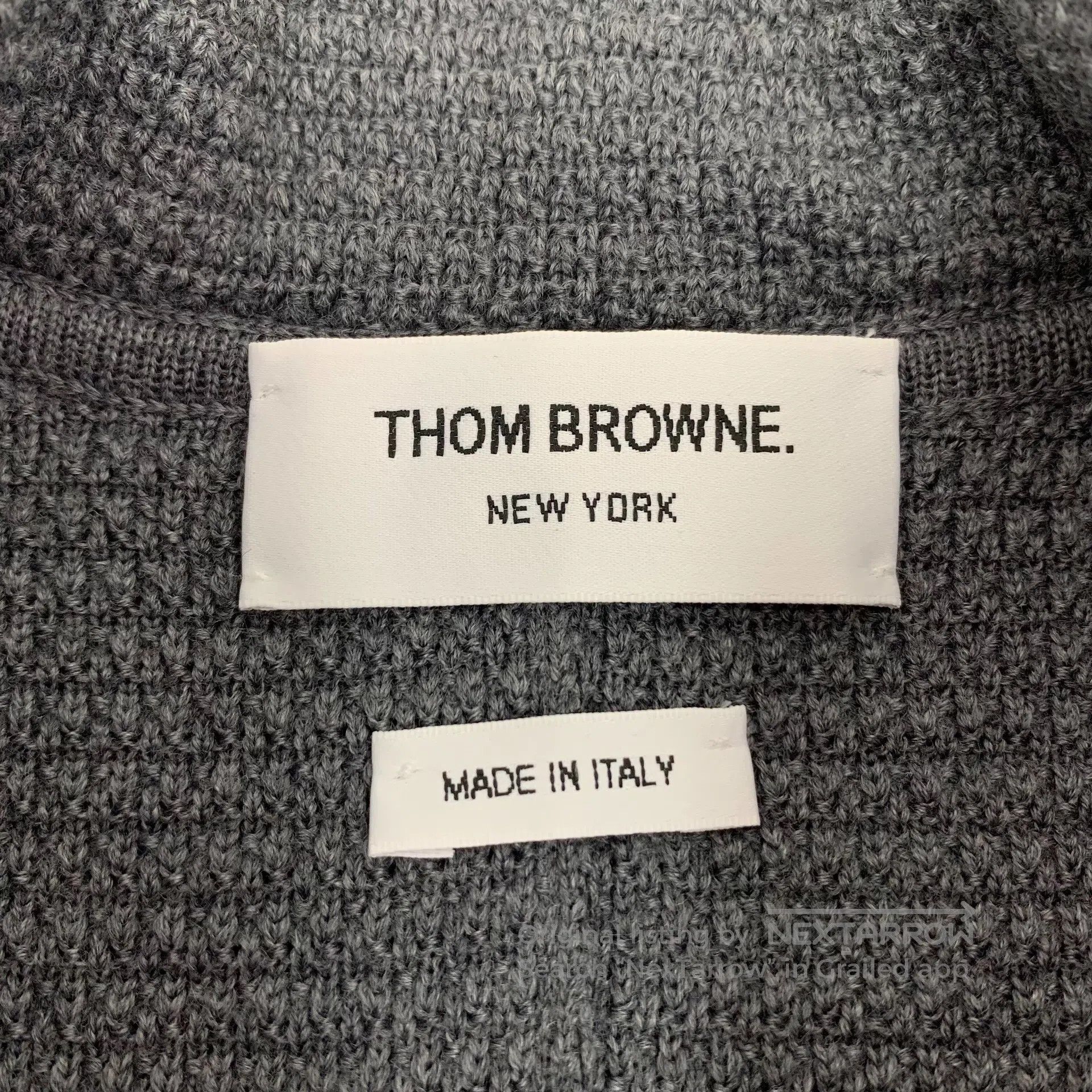 Thom Browne Thom Browne Dark gray classic four-stripe wool stand colla Size XS / US 0-2 / IT 36-38 - 6 Thumbnail