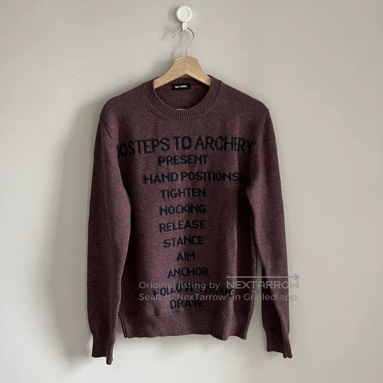 Raf Simons Raf simons Berry-coloured English sweater Size US S / EU 44-46 / 1 - 1 Thumbnail