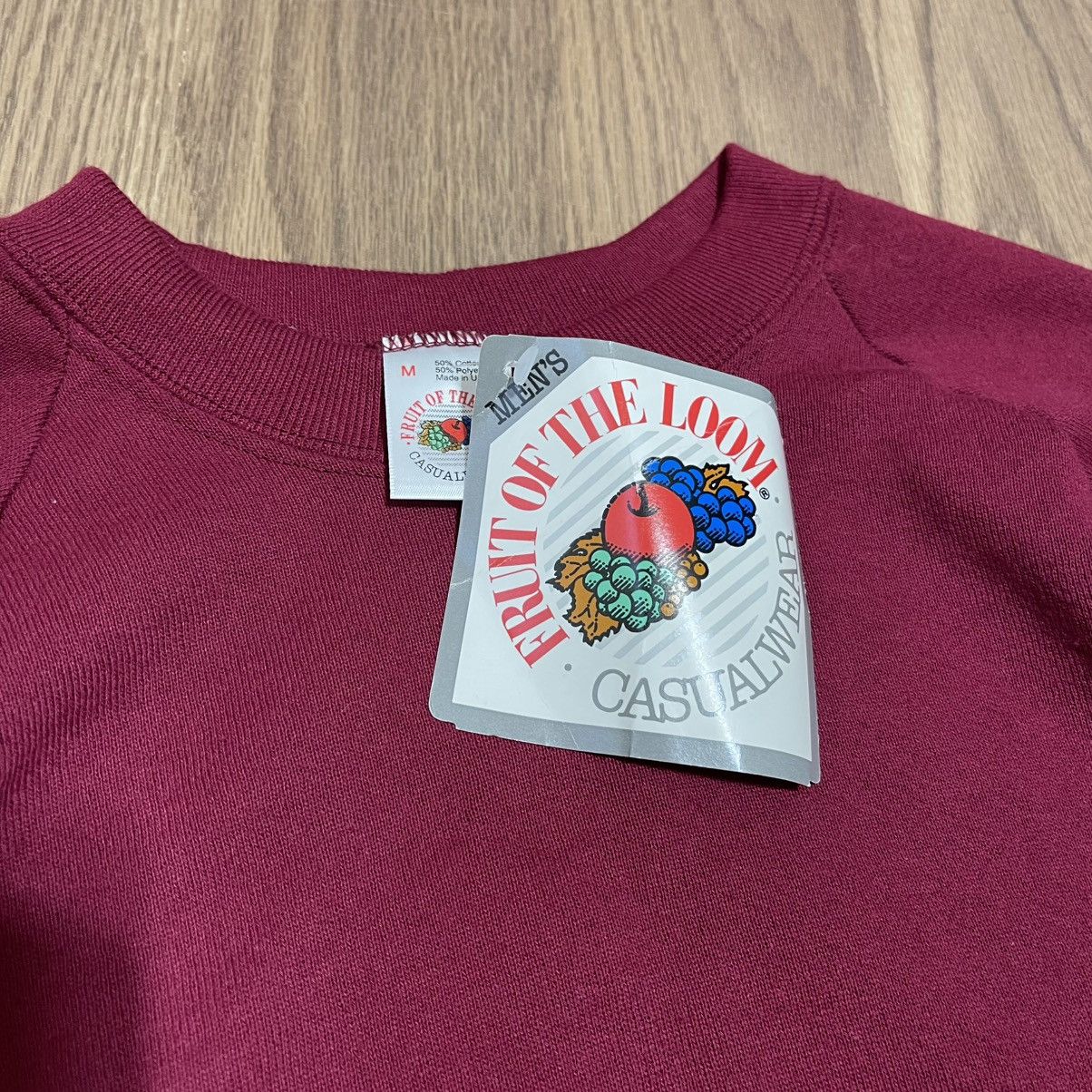 Vintage BRAND NEW Vintage Fruit Of Loom Sweatshirt Mens M burgundy Size US M / EU 48-50 / 2 - 3 Thumbnail