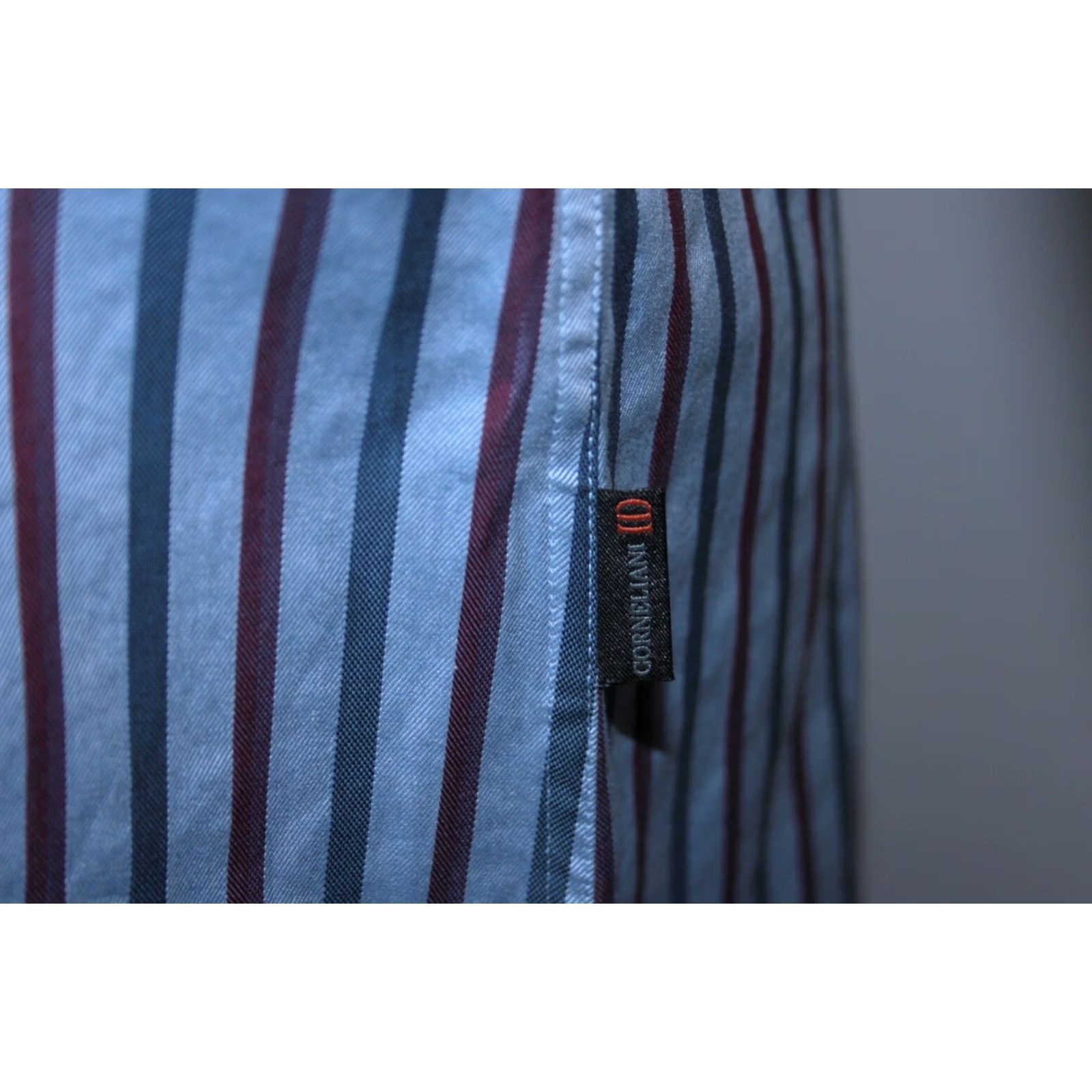 Corneliani Corneliani Mens Formal Shirt Dress Shirt 41 16 Multicoloured Long Sleeves Cotton Regular Size 41 16 Mens Size 42R - 4 Thumbnail
