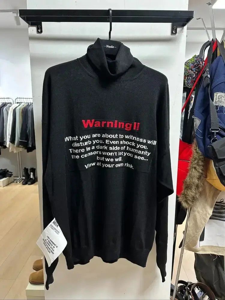 Vetements Vetements 19FW Warning Hign Neck Knitwear-2507 Size US M / EU 48-50 / 2 - 7 Thumbnail