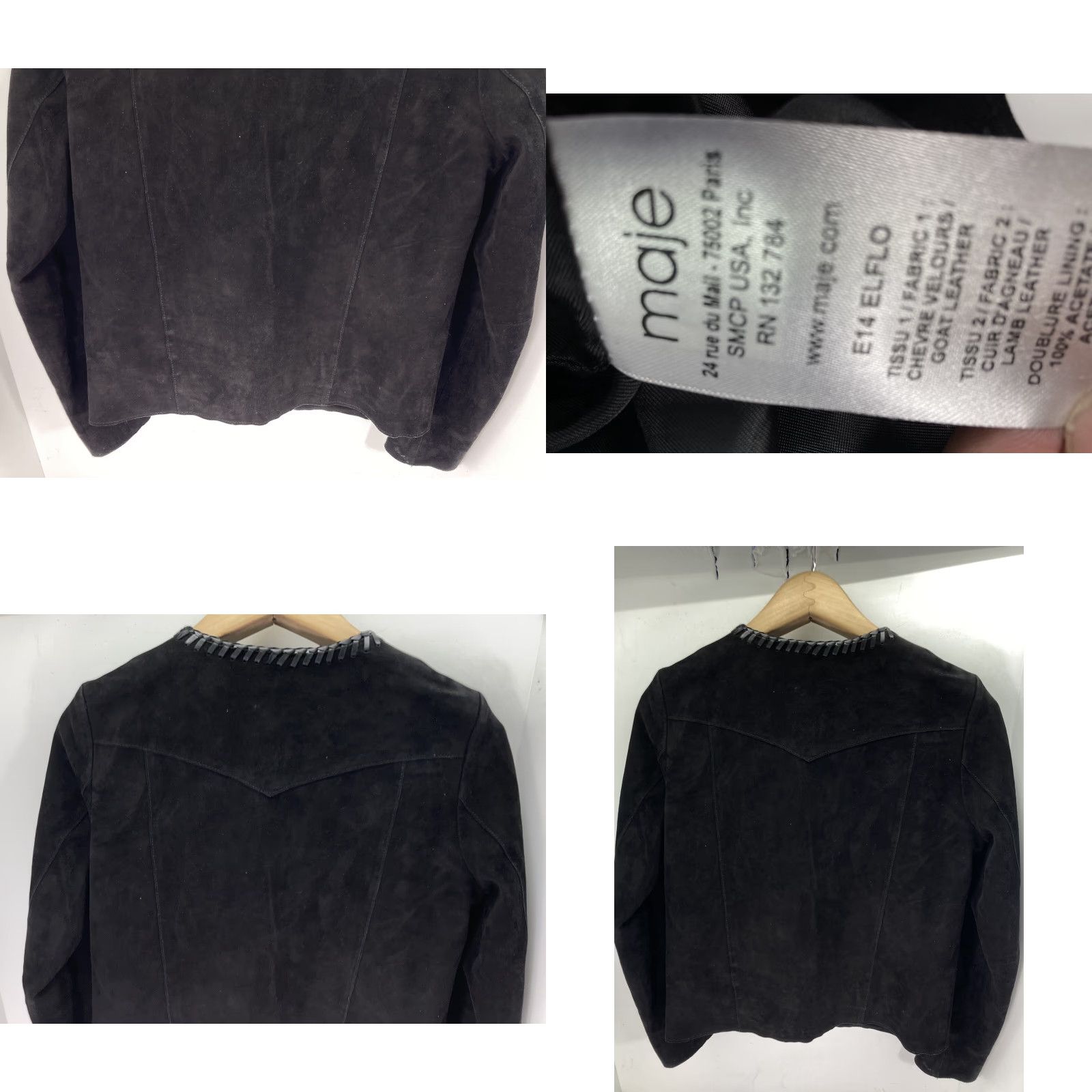 Maje VINTAGE Maje Lamb Leather Jacket Women Size 38 Black Fringe Western Rodeo Rockabilly Jacket Women Regular 38 Black Fringe Western Rodeo Rockabilly Size XS / US 0-2 / IT 36-38 - 9 Thumbnail