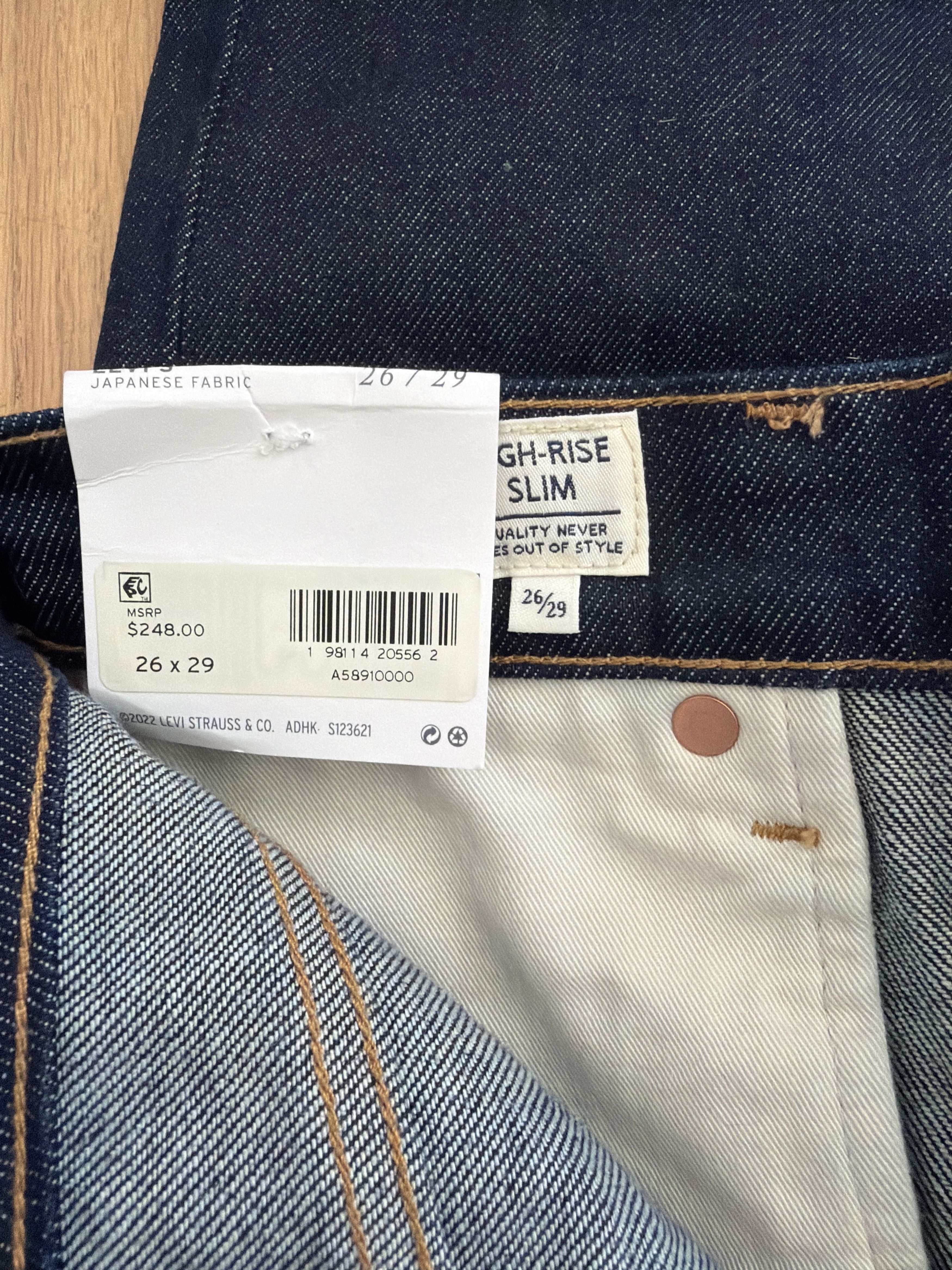 Levi's Levi‘s Blue Tag Japanese Selvedge High-Rise Slim Fit Size 26" / US 2 / IT 38 - 5 Thumbnail