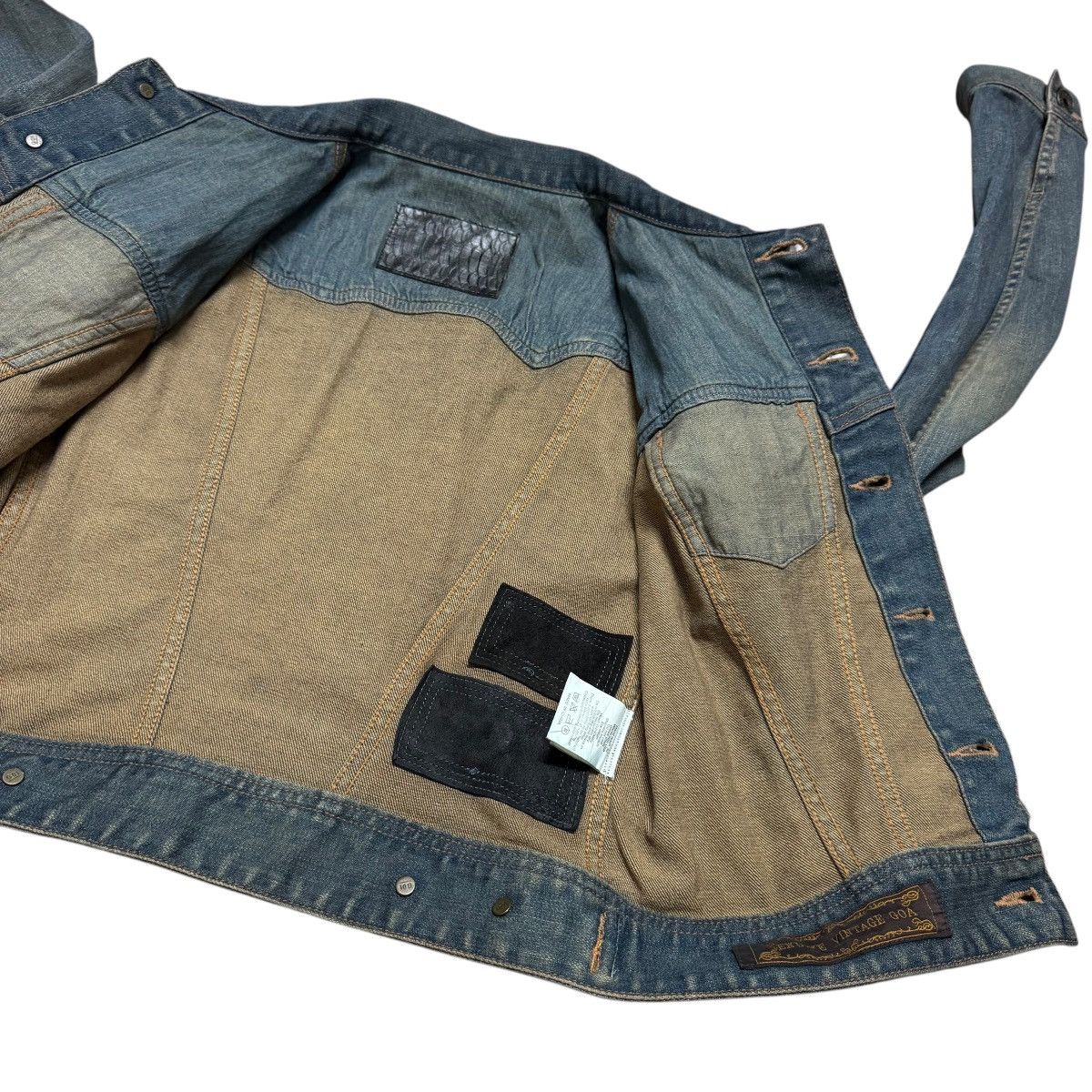 GOA GOA Snakeskin Distressed Denim Jacket Cropped Size XS / US 0-2 / IT 36-38 - 11 Thumbnail