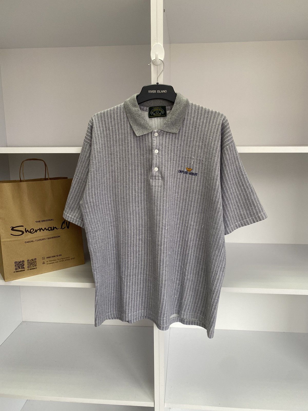 Designer × Emporio Armani × Vintage Vintage Emporio Armani 90s Polo T-Shirt Size US L / EU 52-54 / 3 - 1 Thumbnail