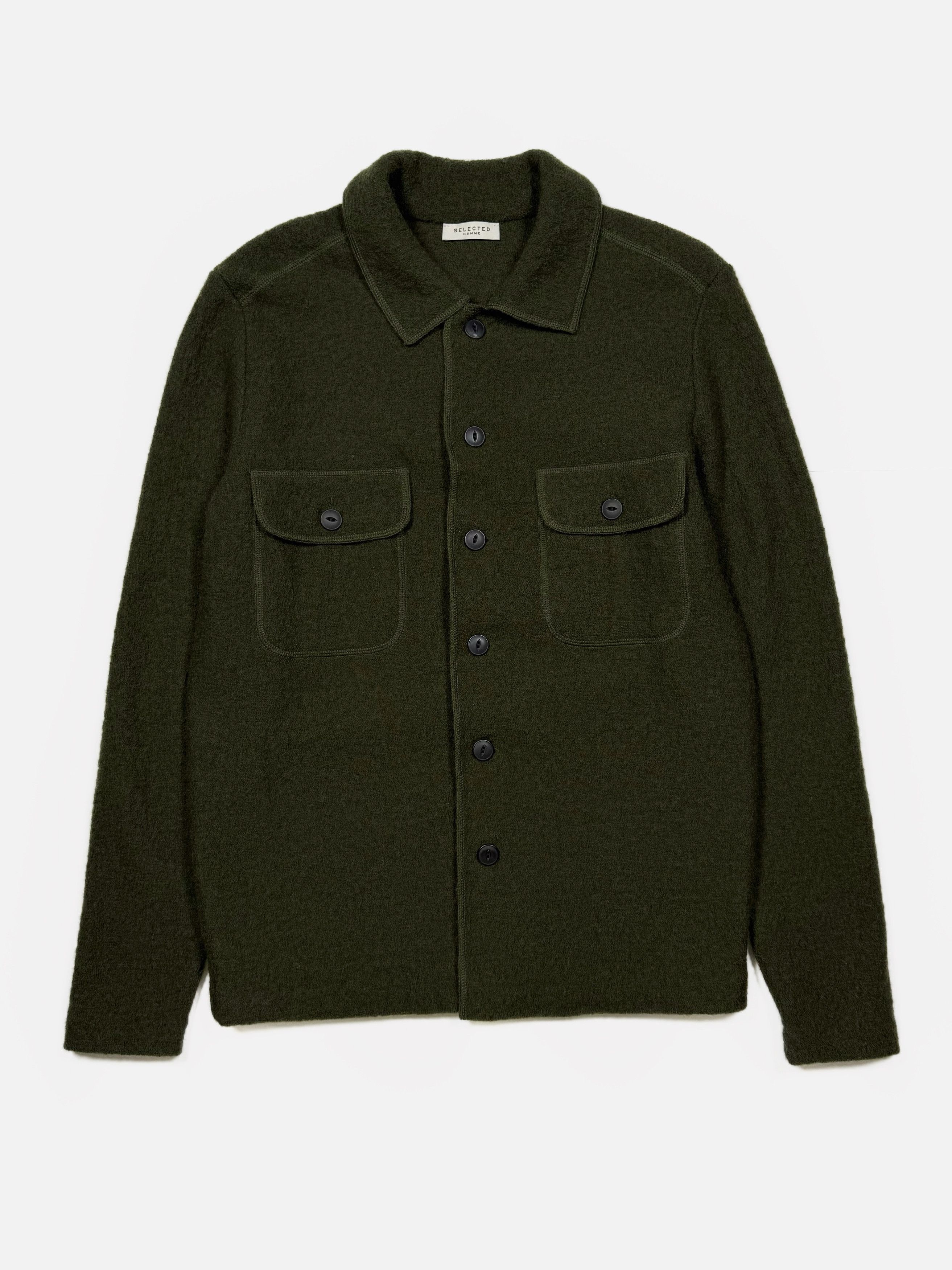 Selected Homme Selected Home Green Wool Overshirt (М) Size US M / EU 48-50 / 2 - 1 Thumbnail