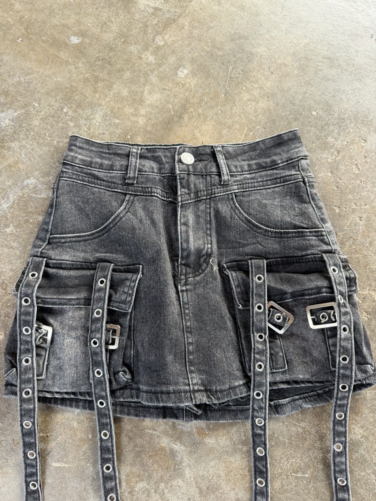 Seditionaries Seditionaries Style Denim Strap Skirt Punk Bondage Skirt Size 24" / US 00 / IT 34 - 3 Thumbnail
