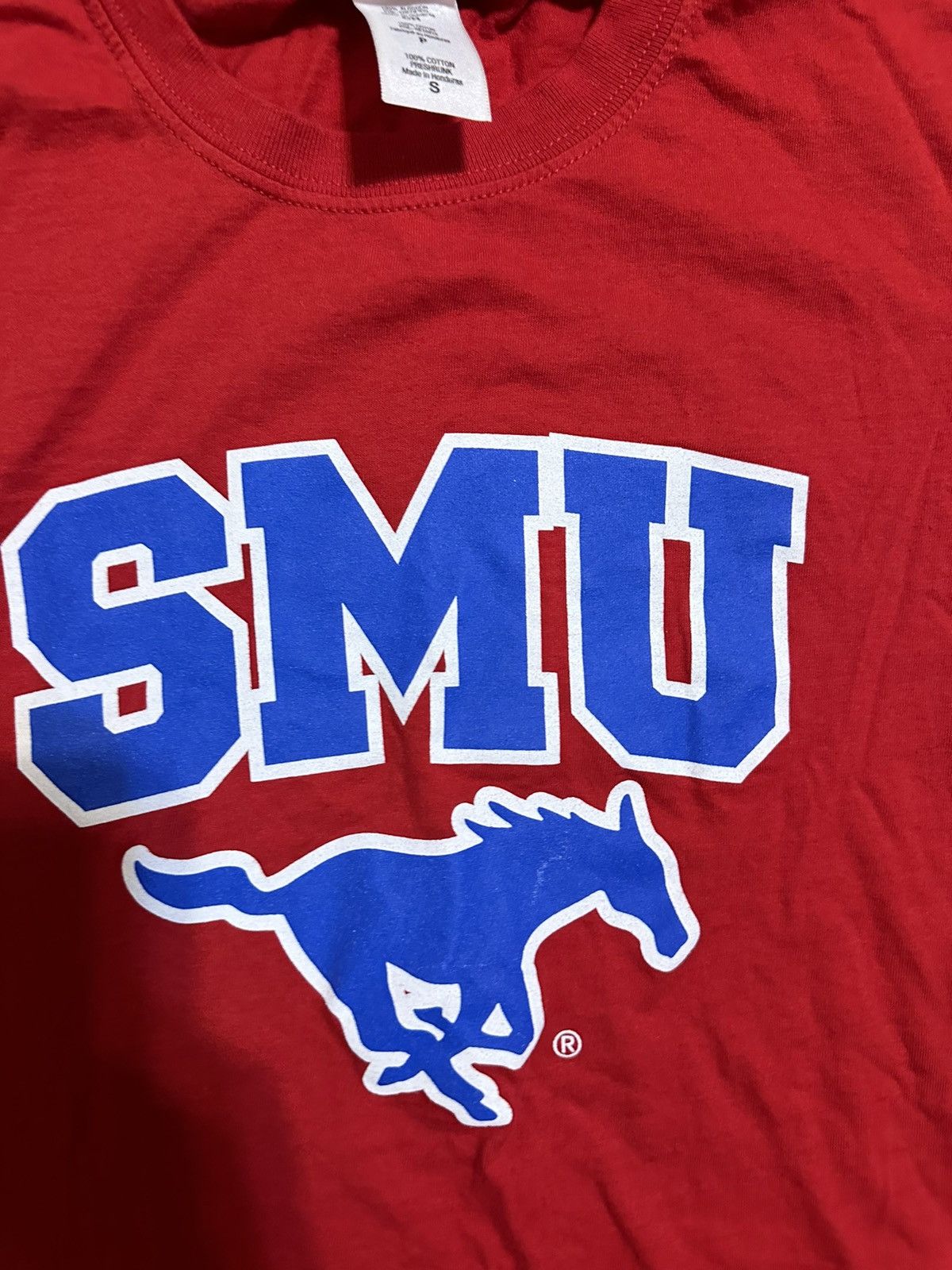 NCAA × Vintage Vintage NCAA SMU Mustangs “triple red” shirt 00s size small Size US S / EU 44-46 / 1 - 2 Thumbnail