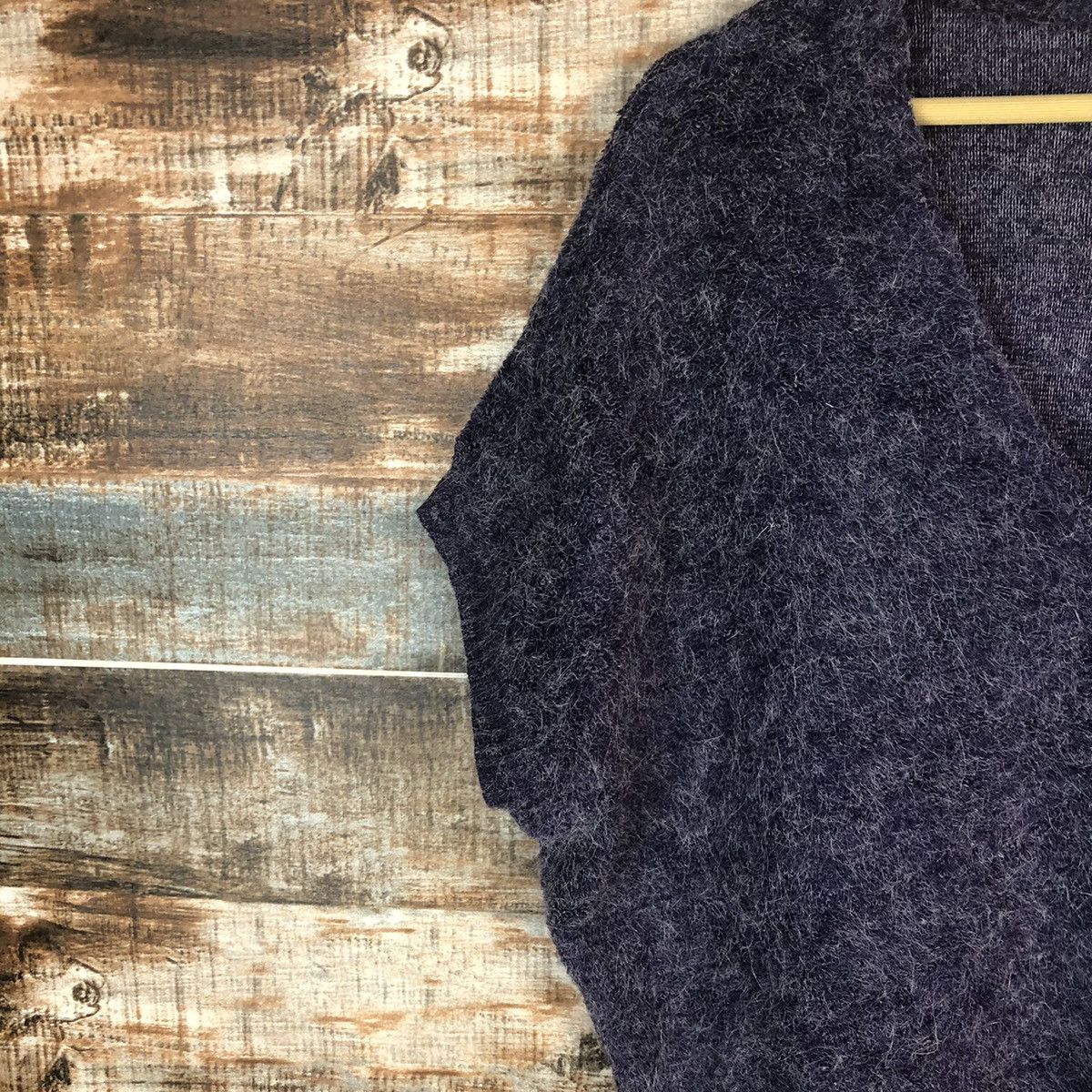 Homespun Knitwear × Japanese Brand Grove Dark Blue mohair shaggy Knitwear #A1891 Size L / US 10 / IT 46 - 8 Thumbnail
