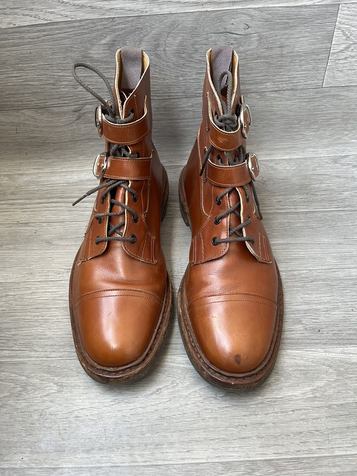 Tricker's Trickers combat bivkle brown leather gun boots uk 9.5 Size US 10.5 / EU 43-44 - 4 Thumbnail