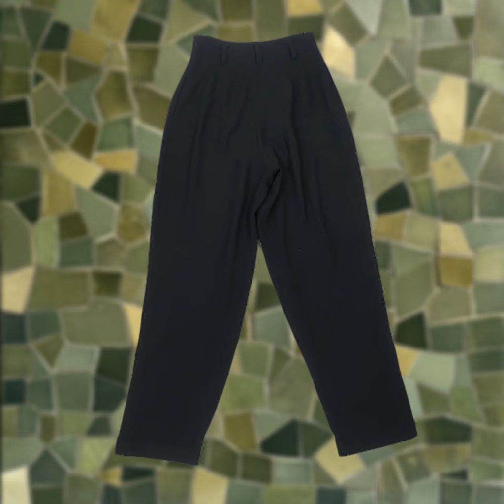 Vintage VINTAGE Preview Black High Rise Pleat Front Straight Leg Pants 24" 90s Workwear Womens Size 26" / US 2 / IT 38 - 1 Thumbnail