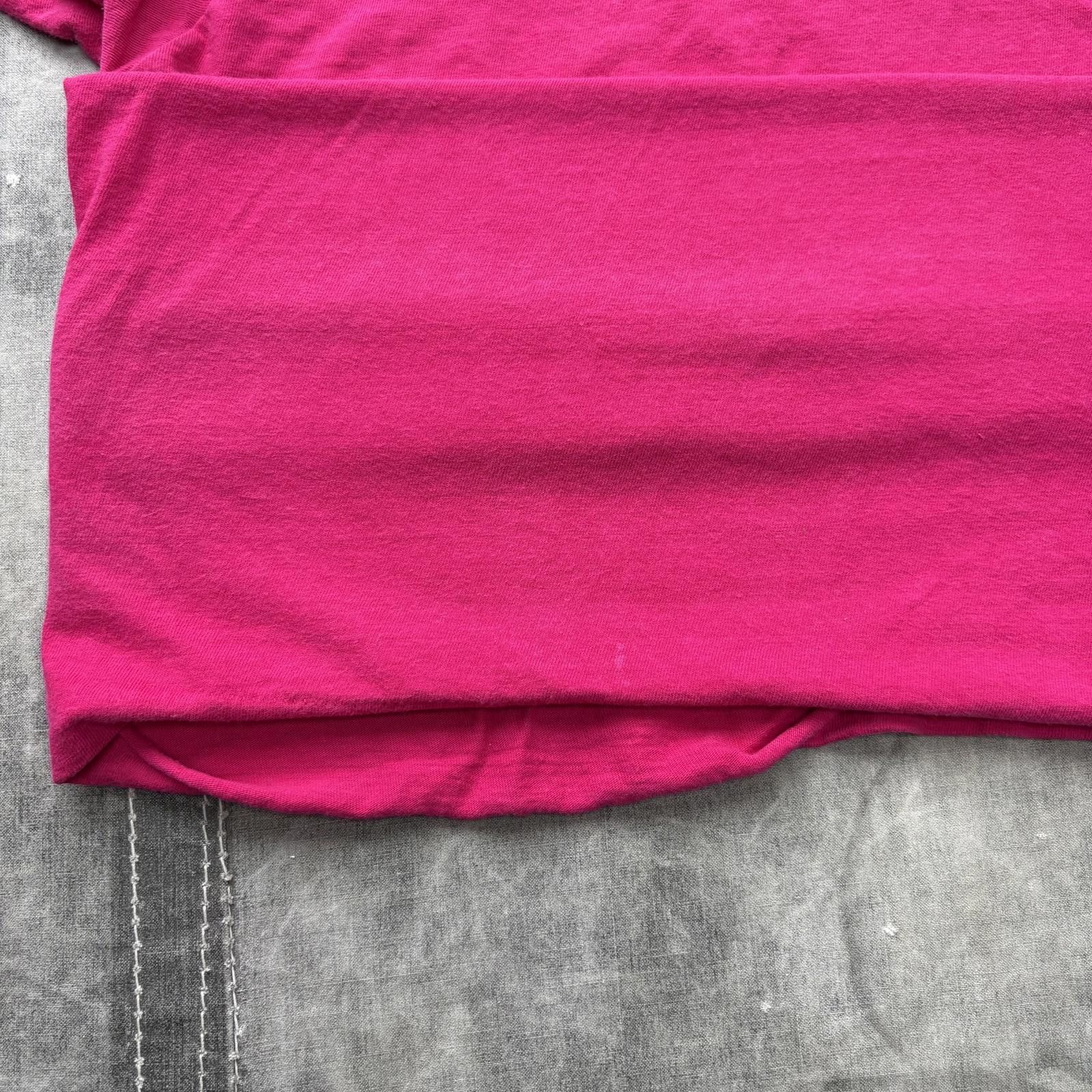 Fruit Of The Loom Vintage 90s Blank Pink Selvedge Pocket Grunge Skater Shirt Size US XL / EU 56 / 4 - 8 Thumbnail