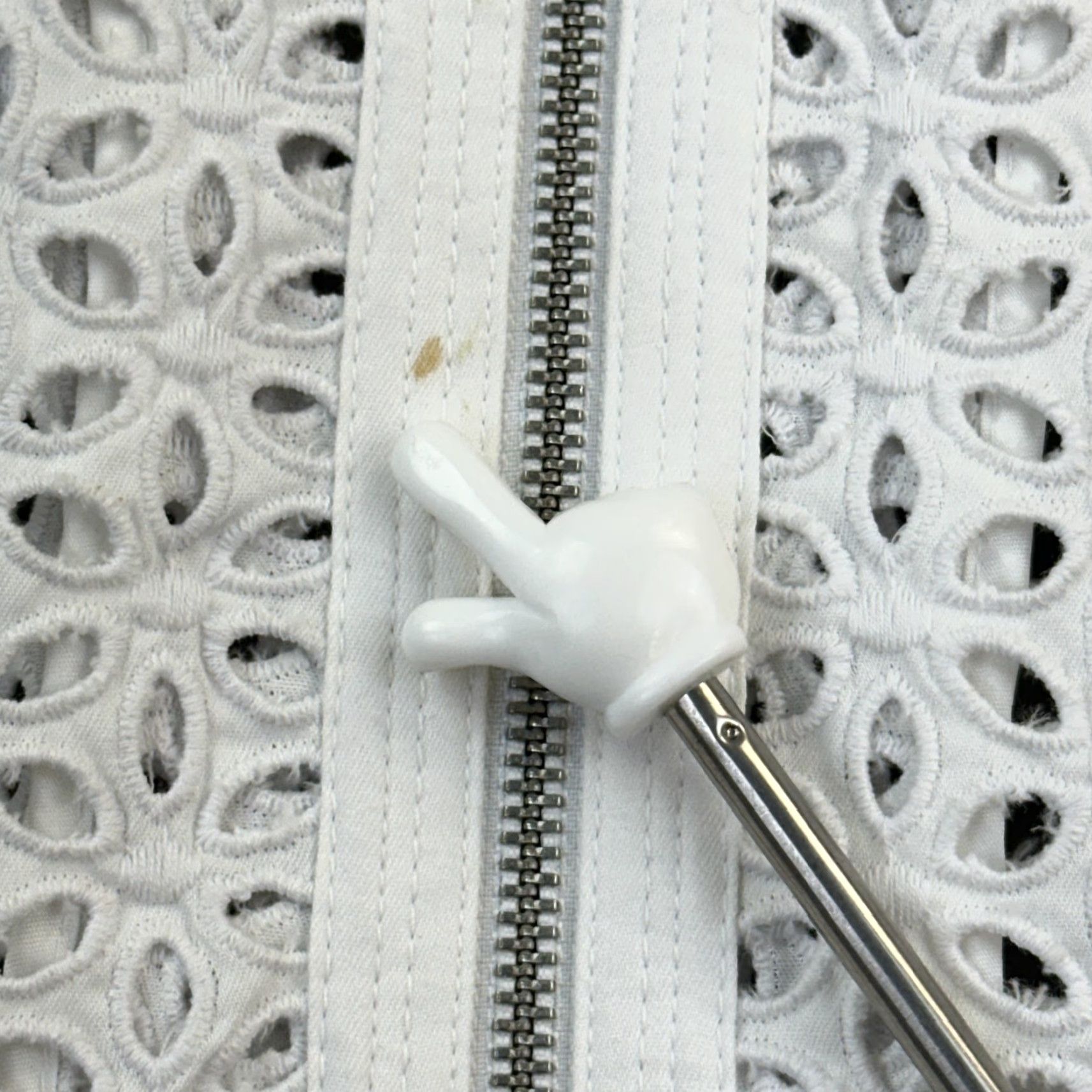 Vintage Etcetera Jacket Women's 16 White Eyelet Embroidered Full Zip Drawstring Boho Jacket DFS Size XXL / US 16-18 / IT 52-54 - 6 Thumbnail
