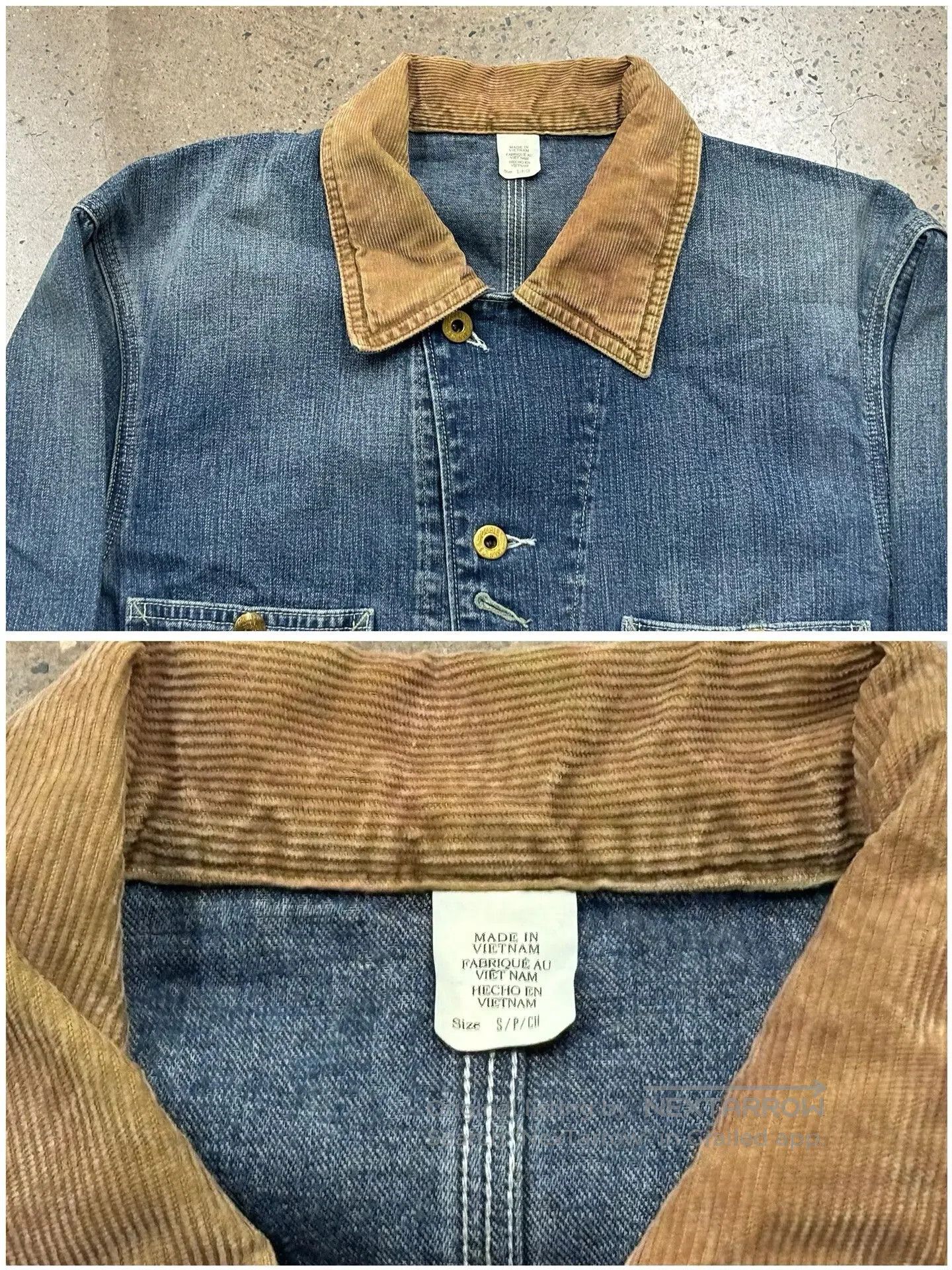 RRL Ralph Lauren RRL Double RL Indigo Denim Jacket with Corduroy Collar. Size US S / EU 44-46 / 1 - 5 Thumbnail